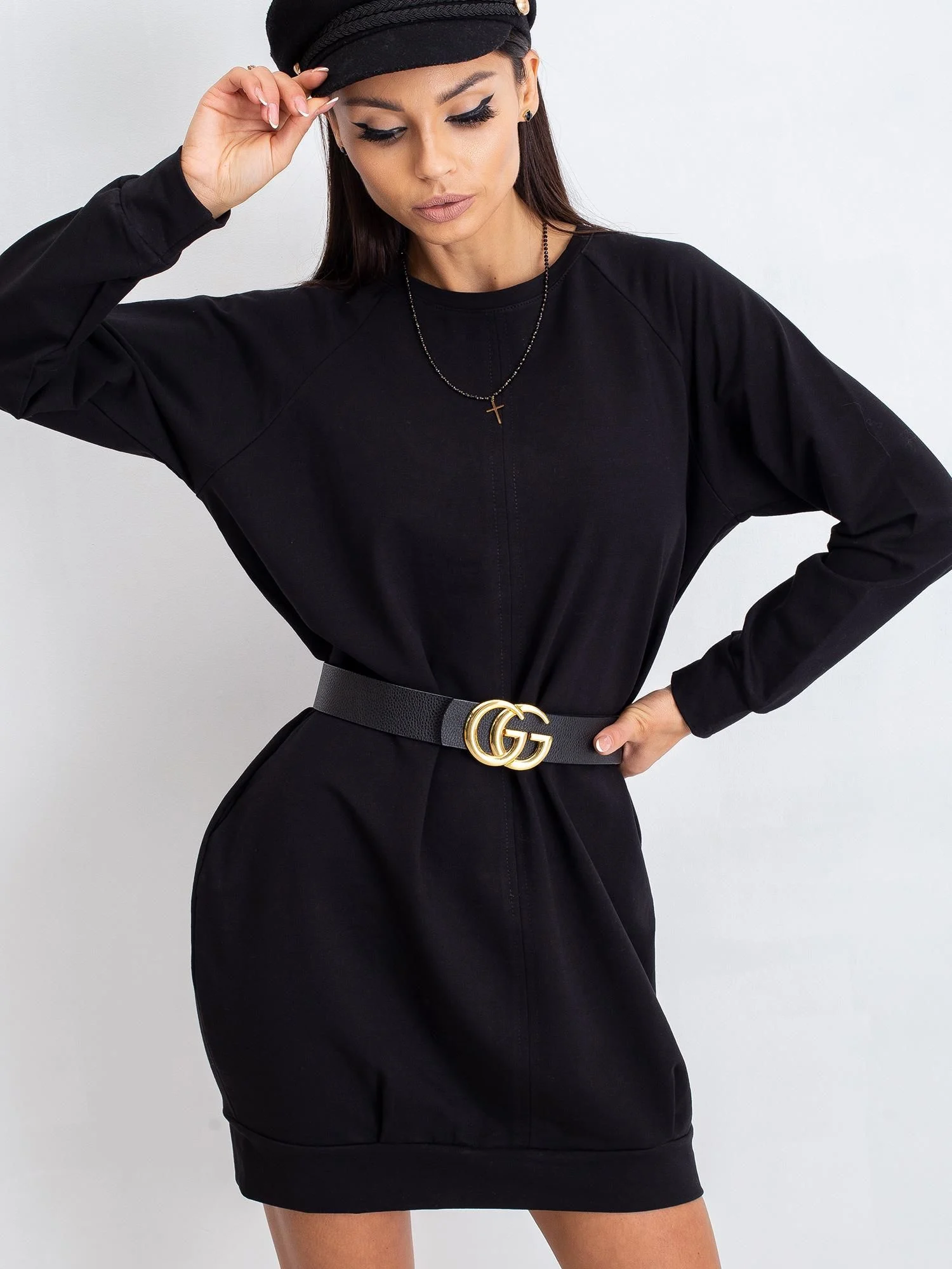 Rochie Dama Maxi, Oversize, BASIC FEEL GOOD, Negru Casual - Image 7