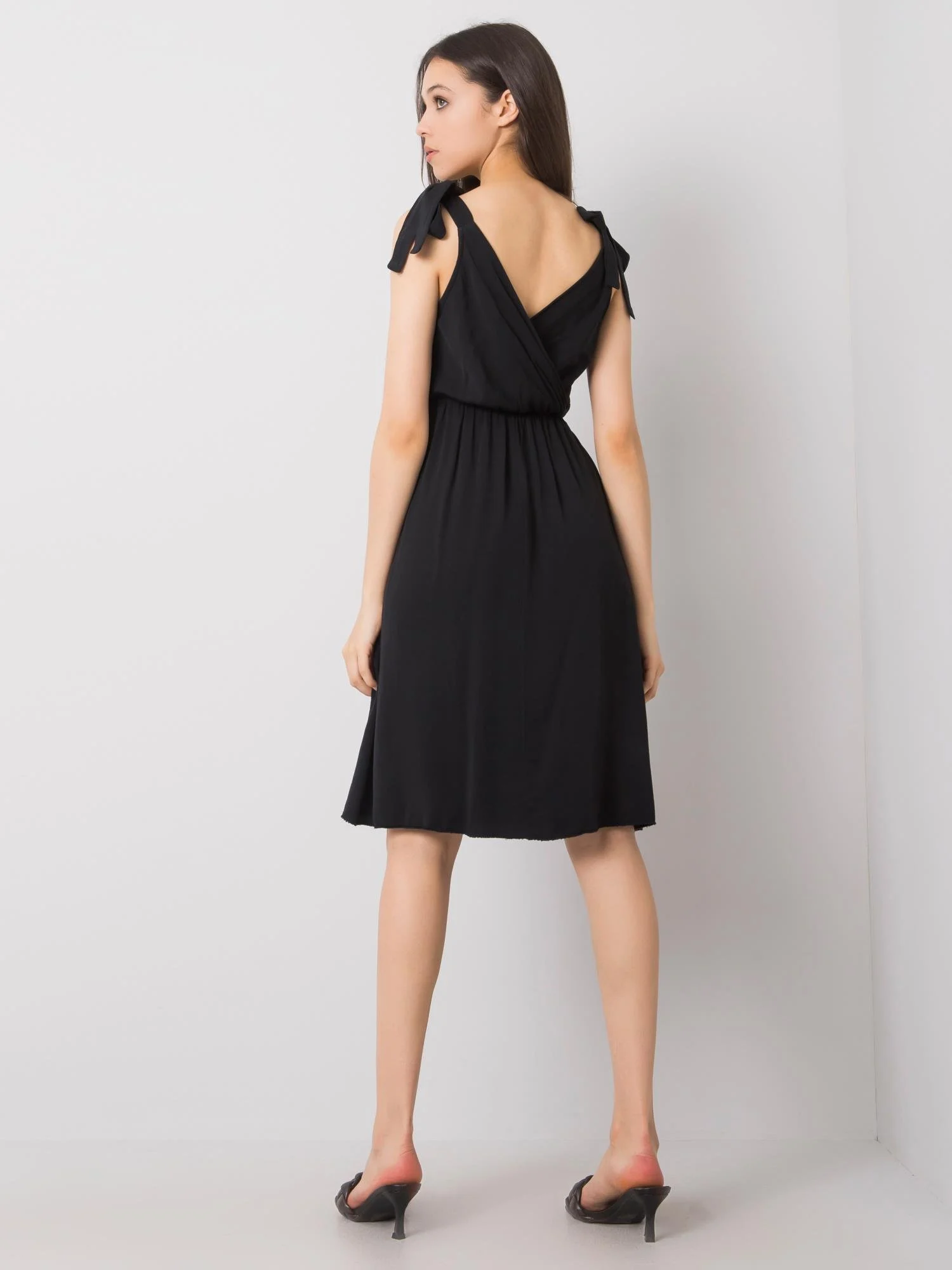 Rochie Dama Mini, Decolteu in V, Och Bella, Negru Casual - Image 3