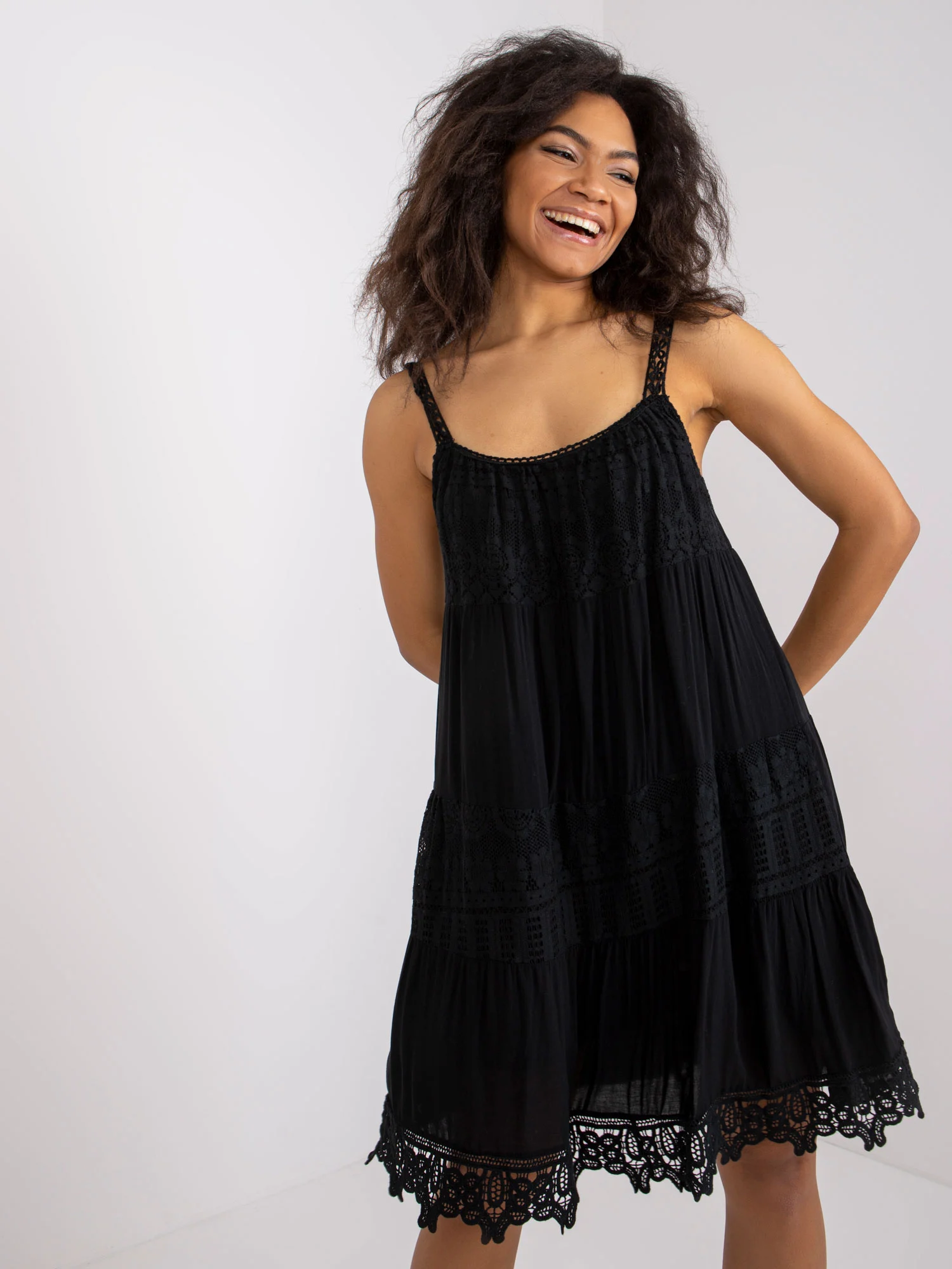 Rochie Dama Mini, Rochie dreapta, Och Bella, Negru Casual - imagine 6