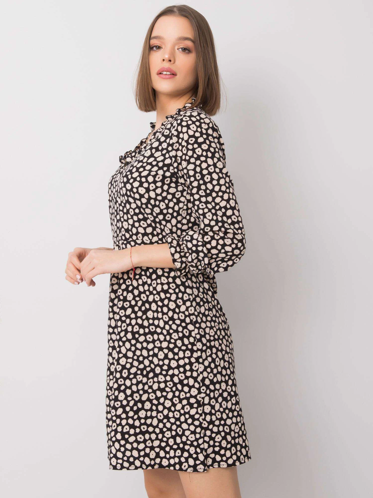 Rochie Dama Mini, Animal print, RUE PARIS, Bej Eleganta Office - Image 4