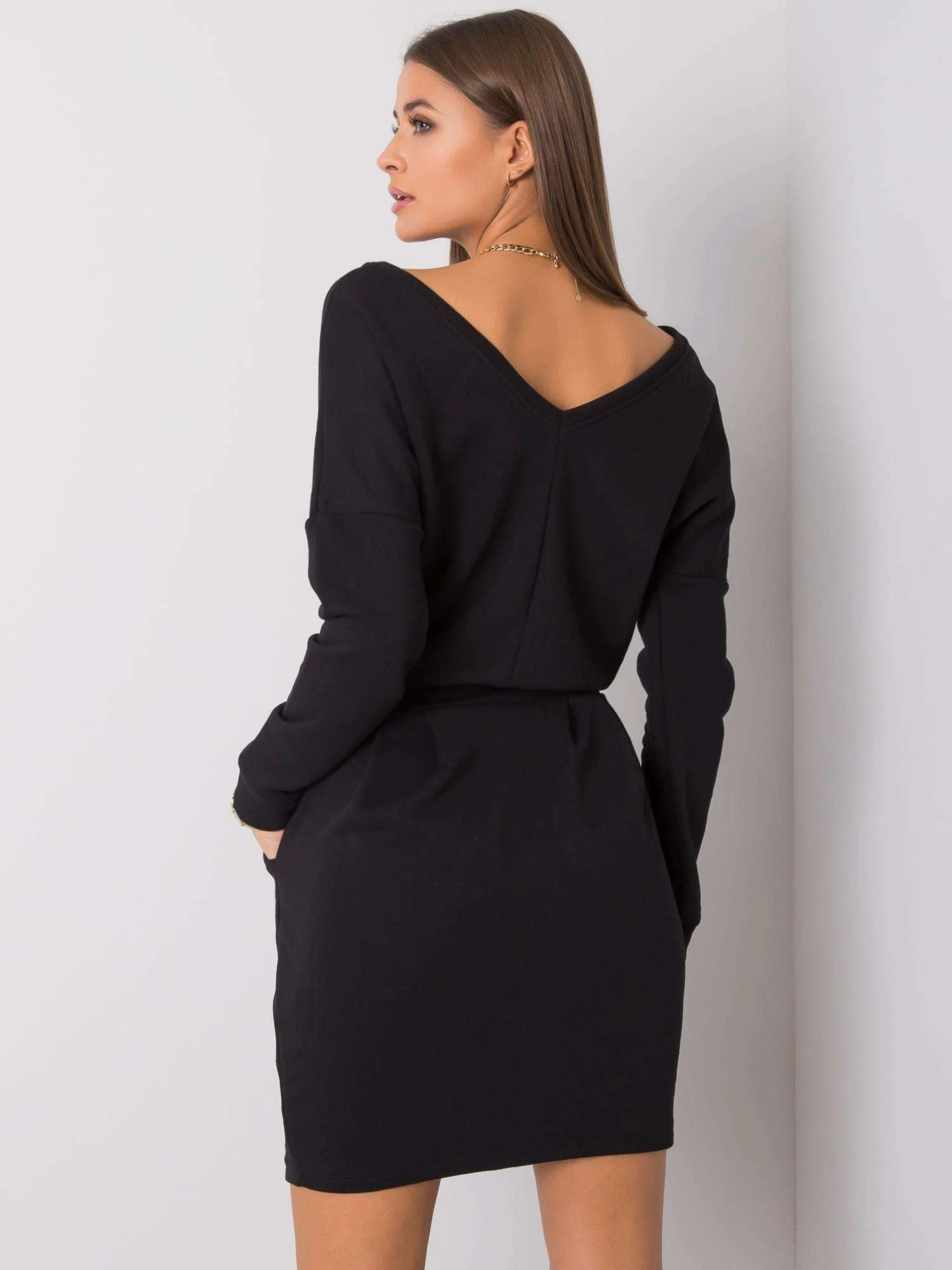 Rochie Dama Maxi, Rochie dreapta, RUE PARIS, Negru Eleganta Office - Image 3