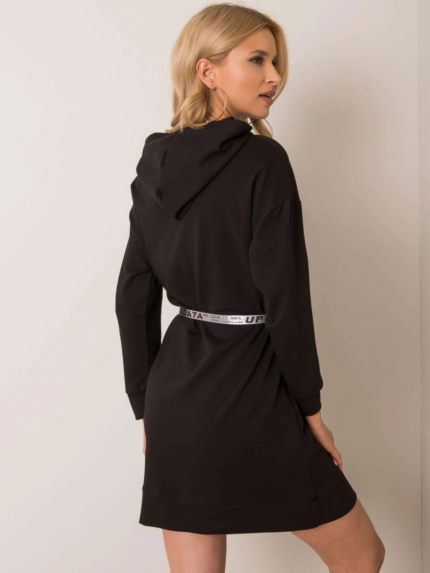 Rochie Dama Mini, Decolteu rotund, LAKERTA, Negru Casual - imagine 2