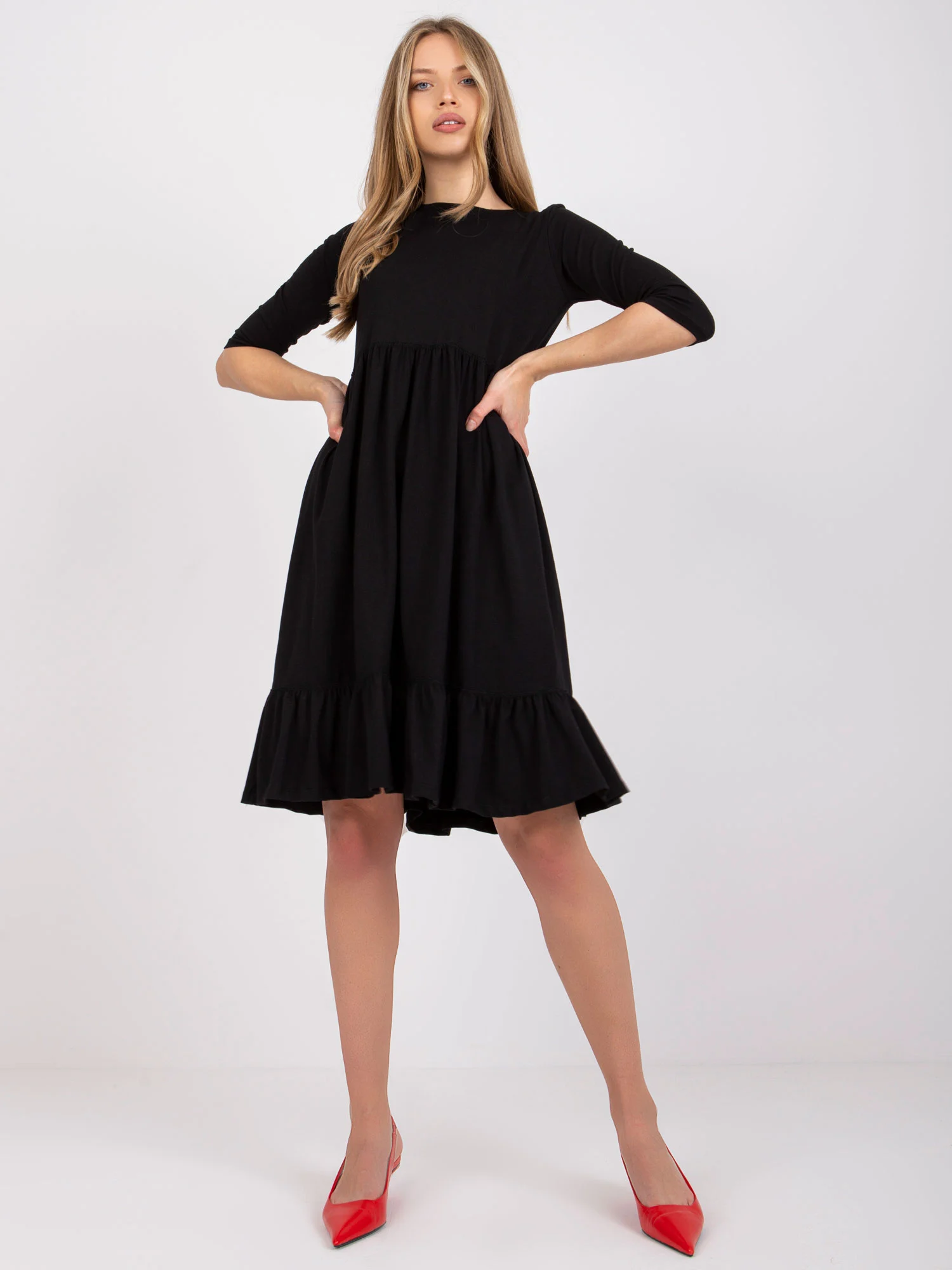 Rochie Dama Mini, Rochie dreapta, RUE PARIS, Negru Eleganta Office - imagine 3