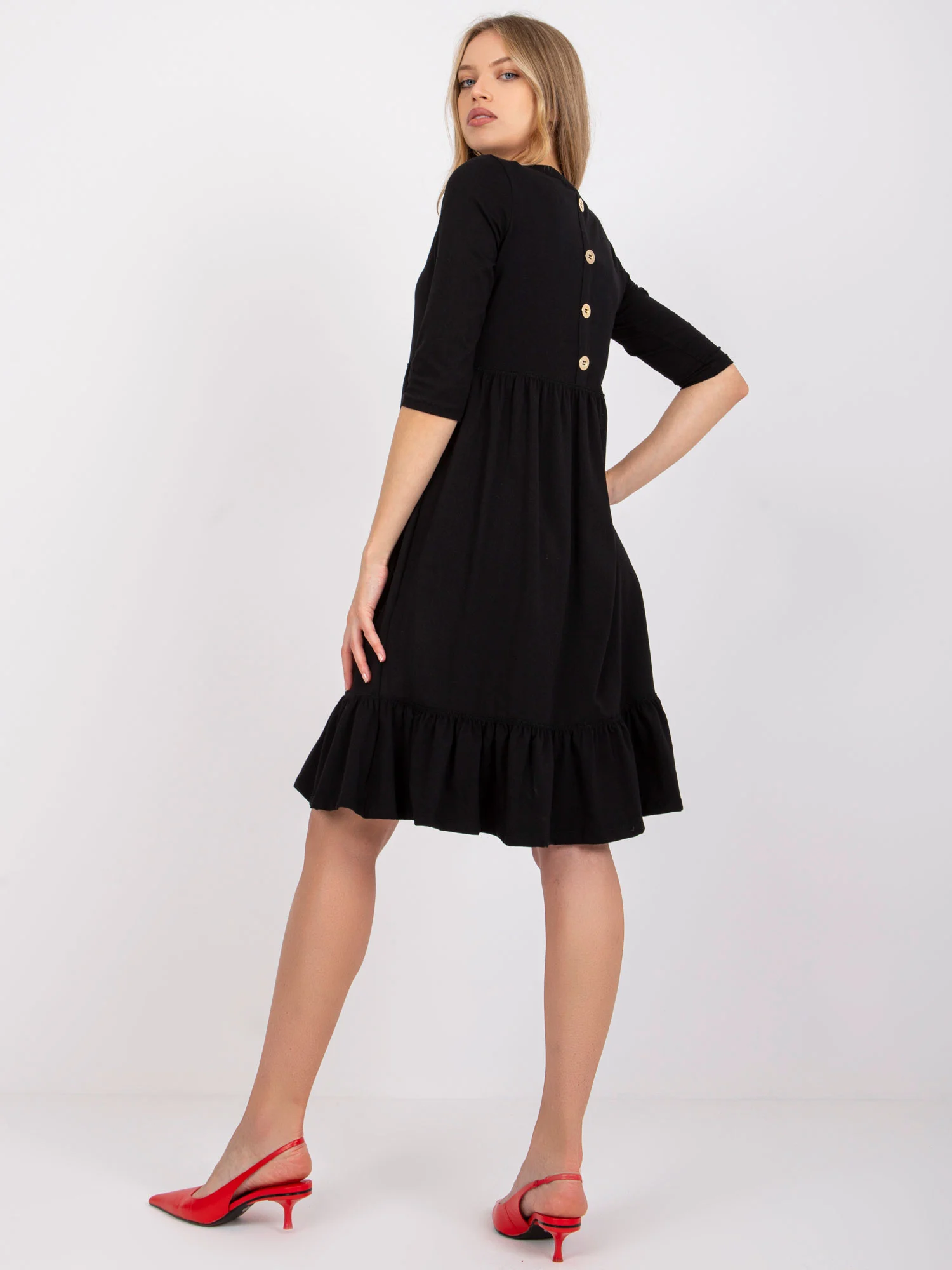 Rochie Dama Mini, Rochie dreapta, RUE PARIS, Negru Eleganta Office - imagine 2