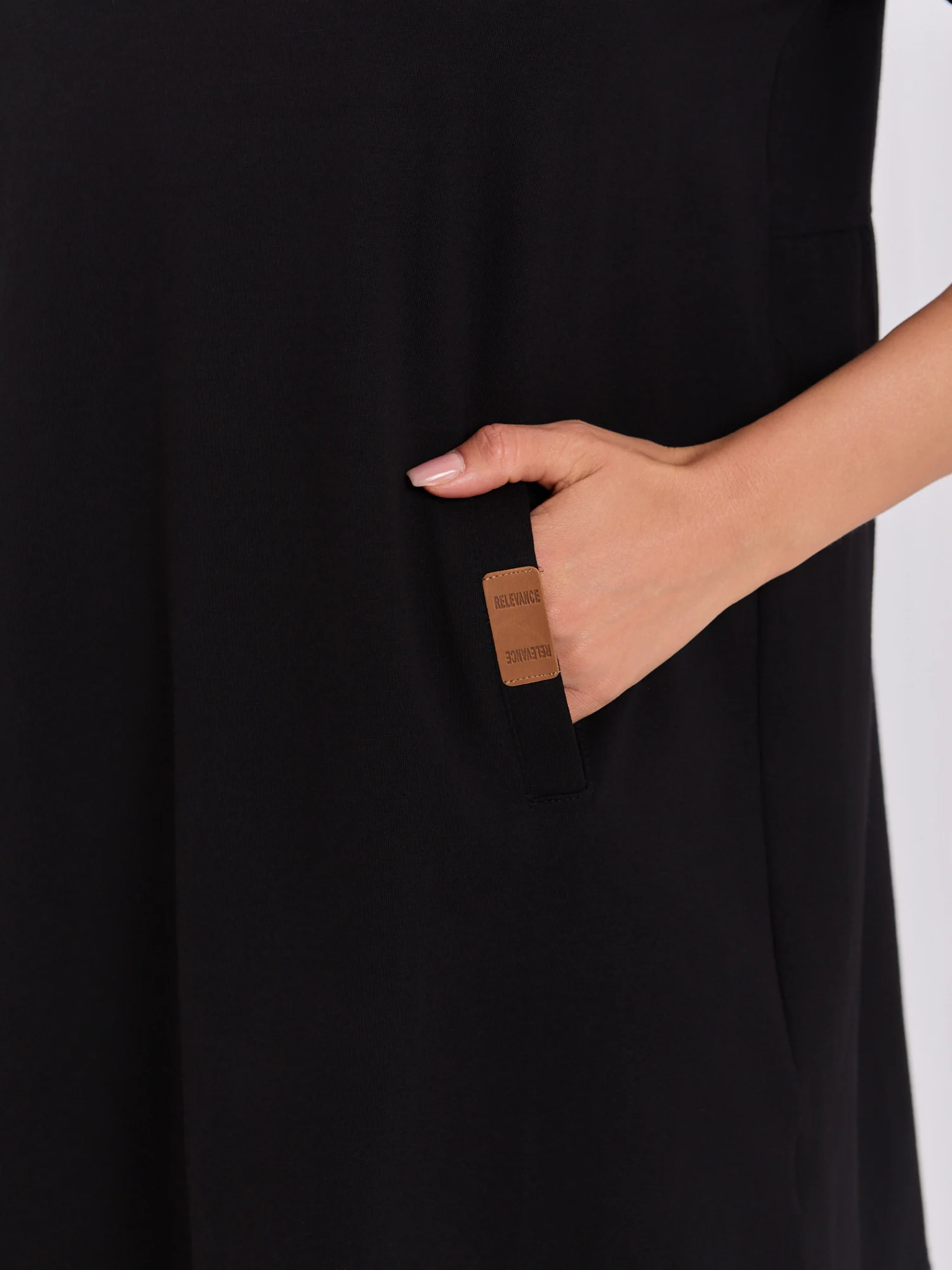 Rochie Dama Mini, Decolteu rotund, RELEVANCE, Negru Eleganta Office - Image 5