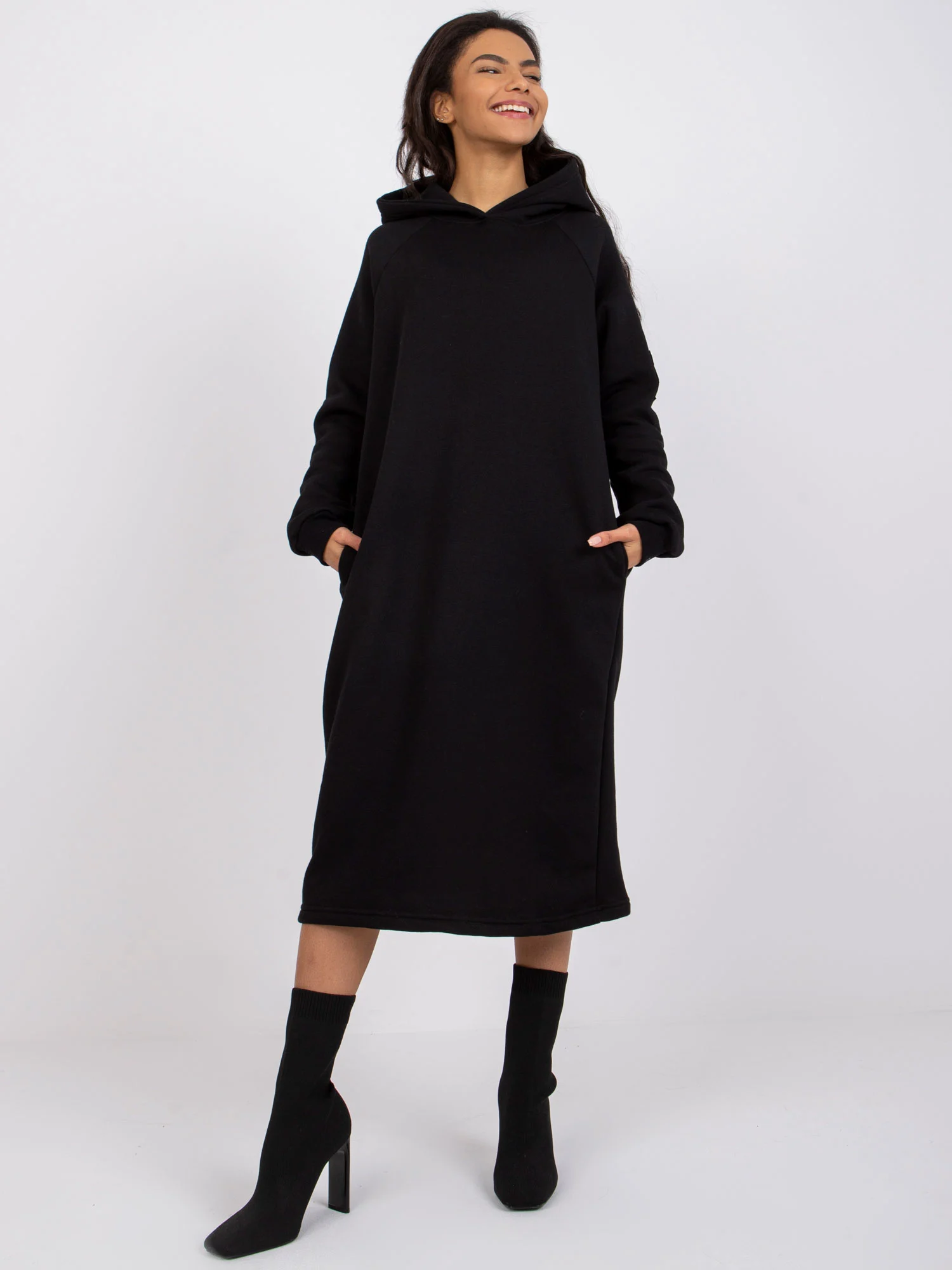Rochie Dama Maxi, Oversize, RUE PARIS, Negru Casual - Image 5
