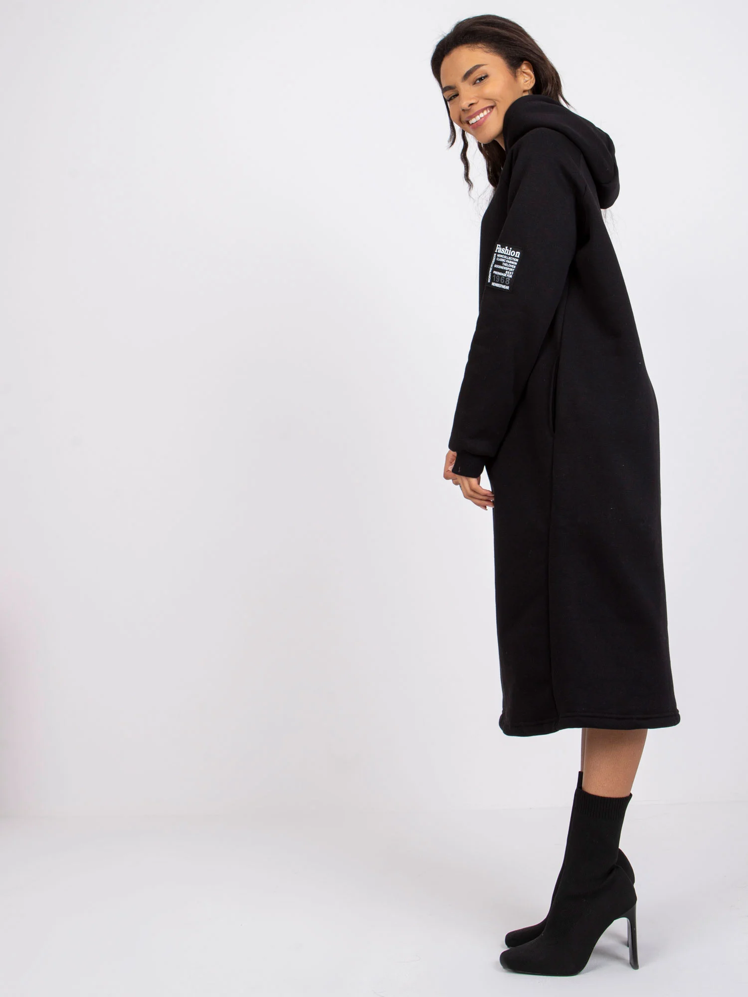 Rochie Dama Maxi, Oversize, RUE PARIS, Negru Casual - Image 3