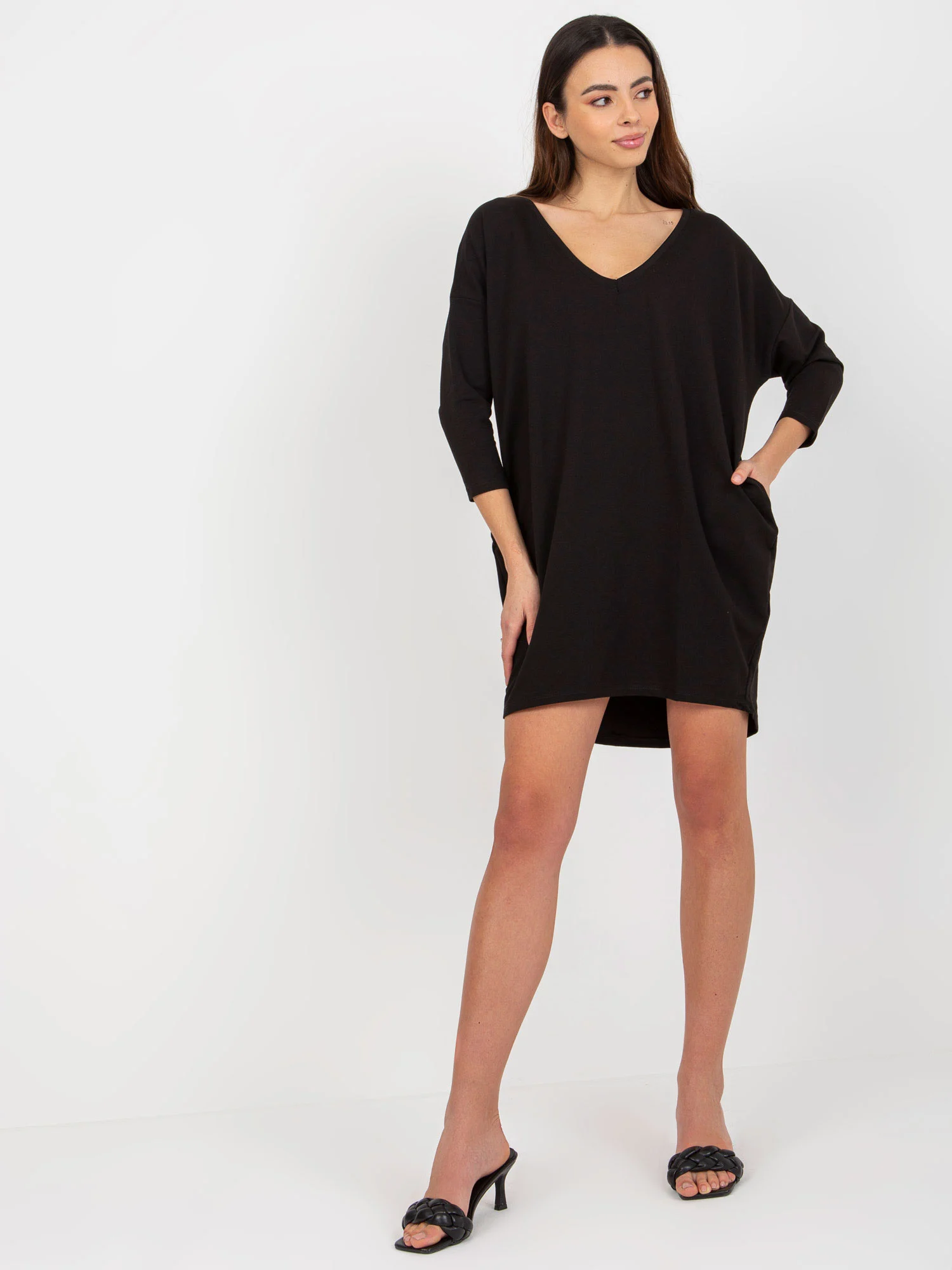 Tunica Dama Maxi, Oversize, Lily Rose, Negru - imagine 2