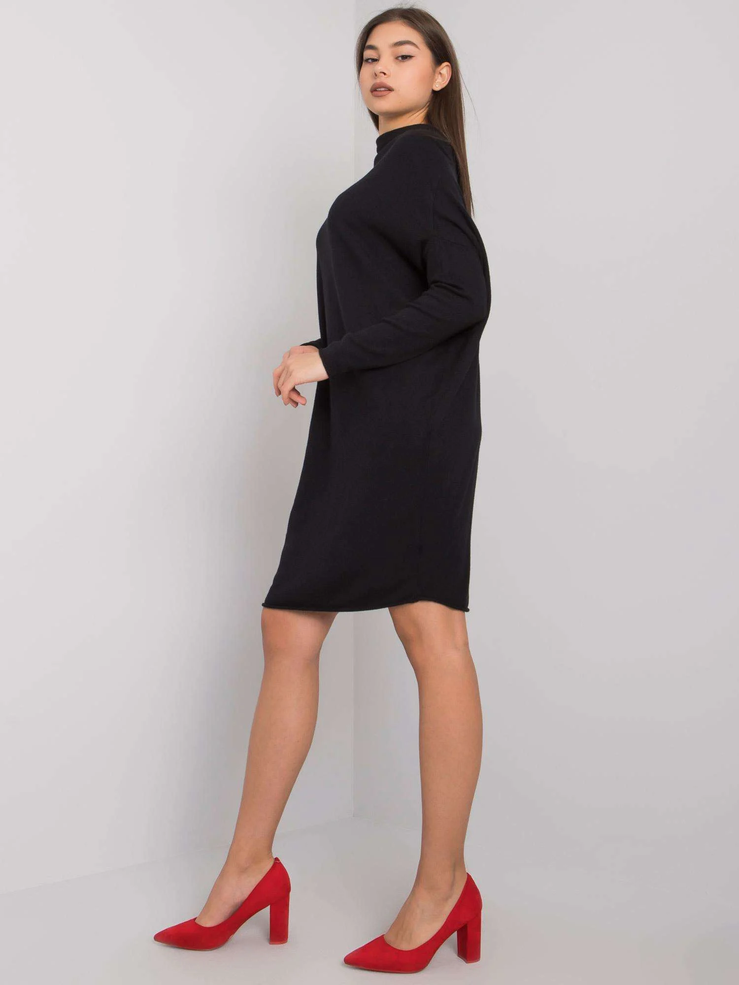 Rochie Dama Maxi, Oversize, Och Bella, Negru Eleganta Office - Image 3