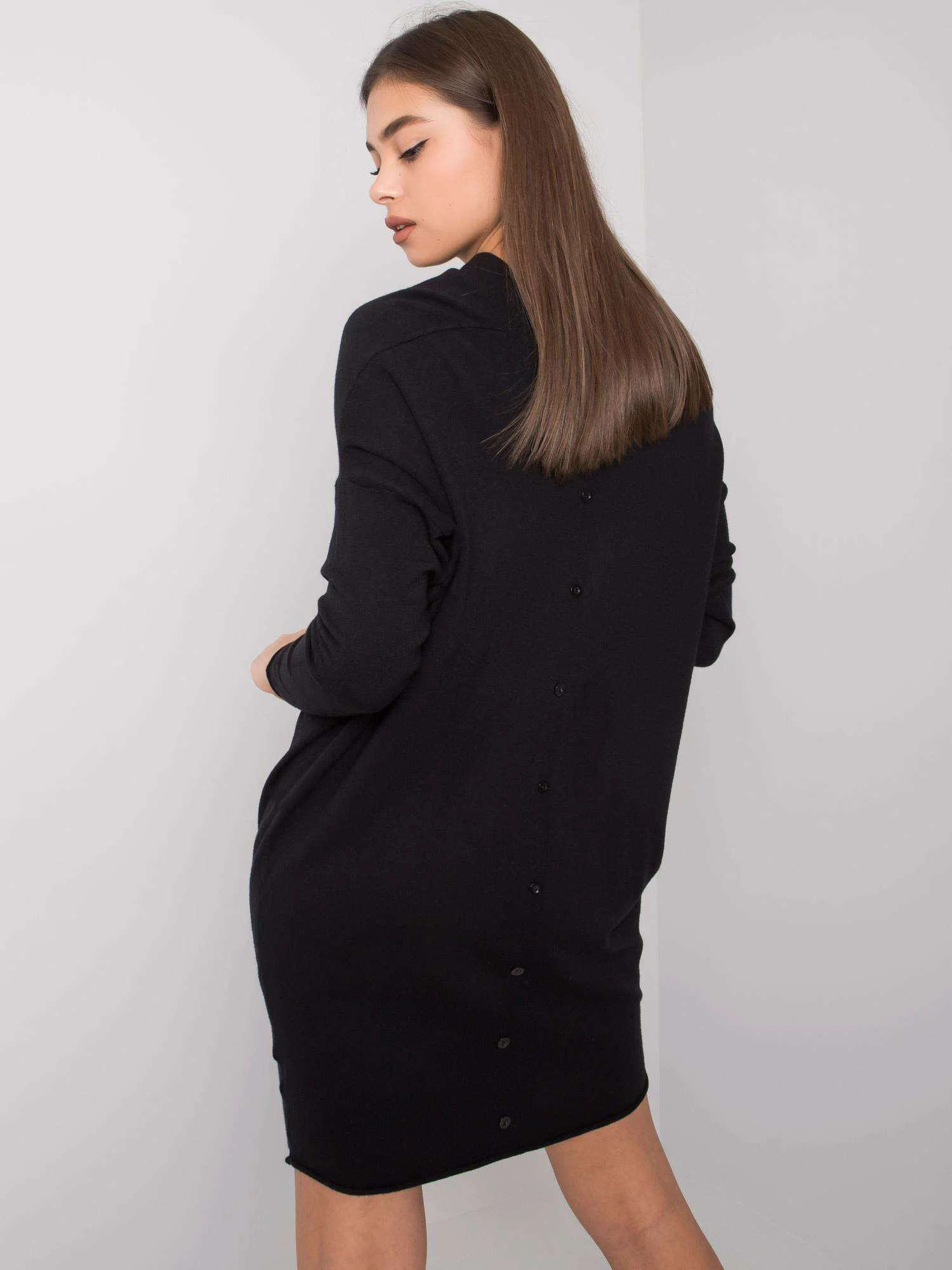Rochie Dama Maxi, Oversize, Och Bella, Negru Eleganta Office - Image 2
