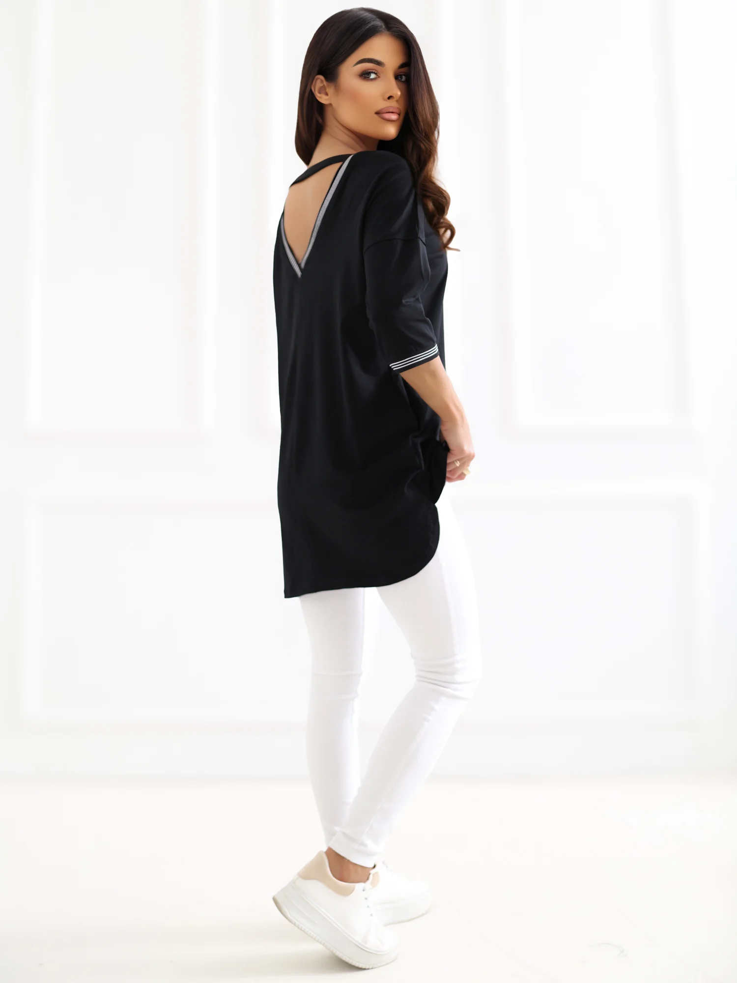 Rochie Dama Mini, Rochie dreapta, RUE PARIS, Negru Casual - imagine 4