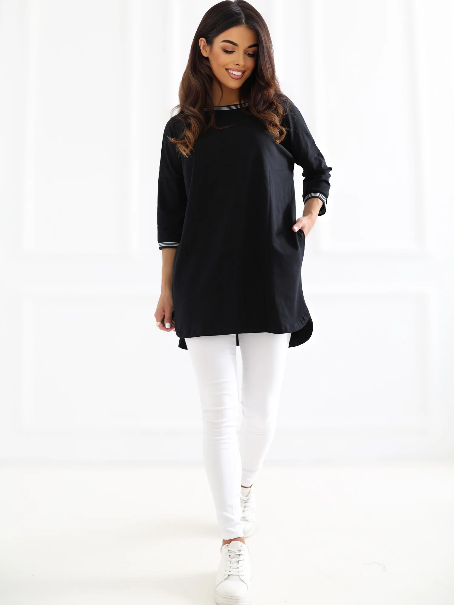 Rochie Dama Mini, Rochie dreapta, RUE PARIS, Negru Casual - imagine 5