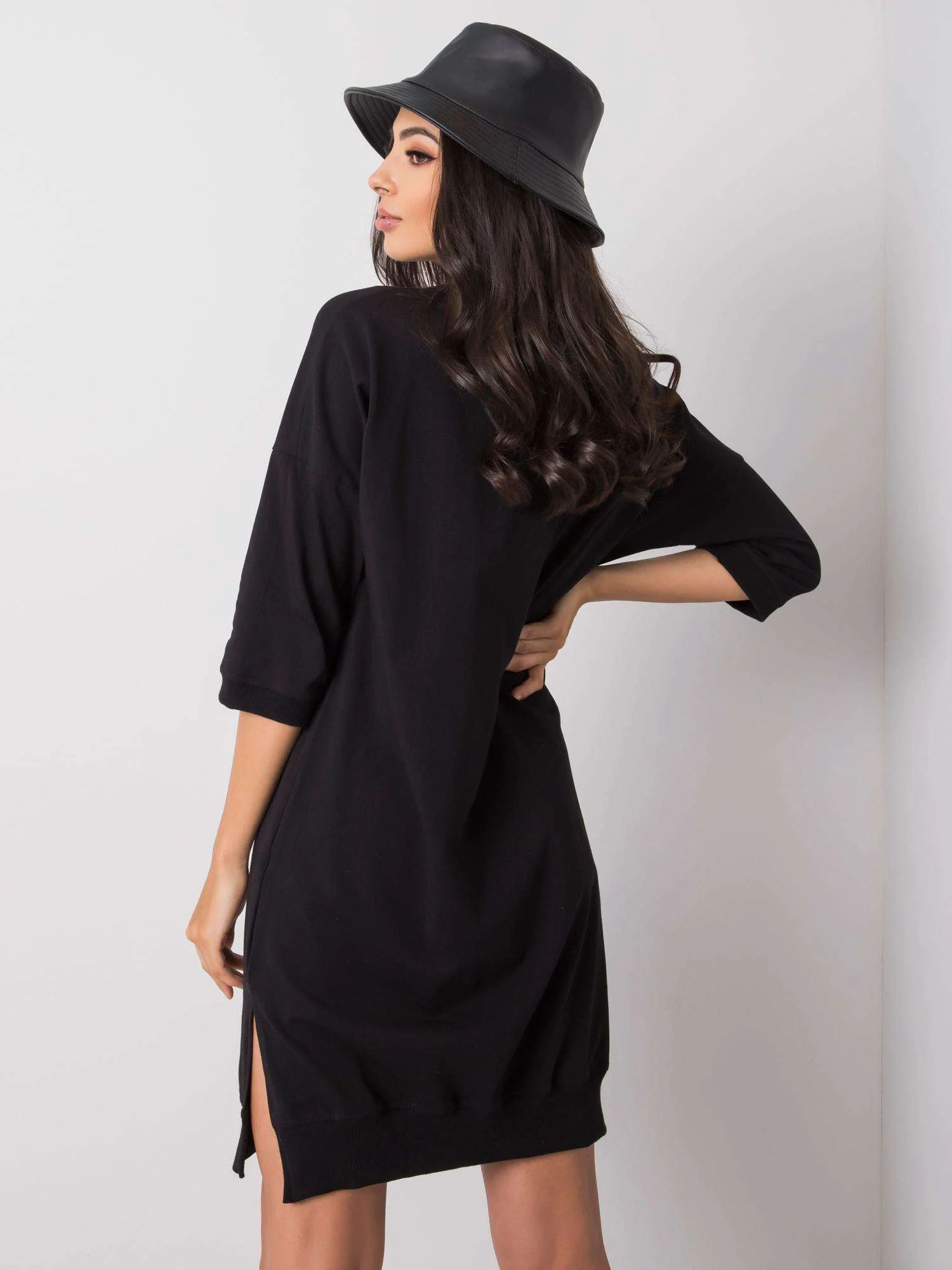 Rochie Dama Midi, Decolteu rotund, RELEVANCE, Negru Eleganta Office - Image 5