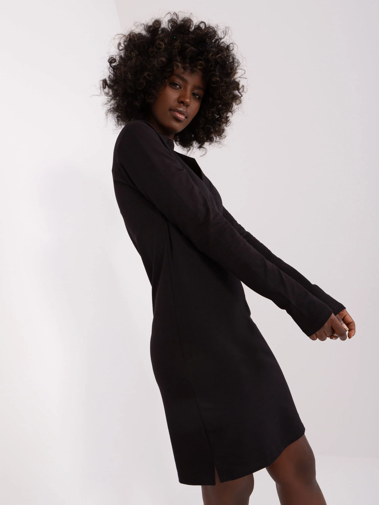 Rochie Dama Maxi, Rochie dreapta, RUE PARIS, Negru Eleganta Office - Image 6