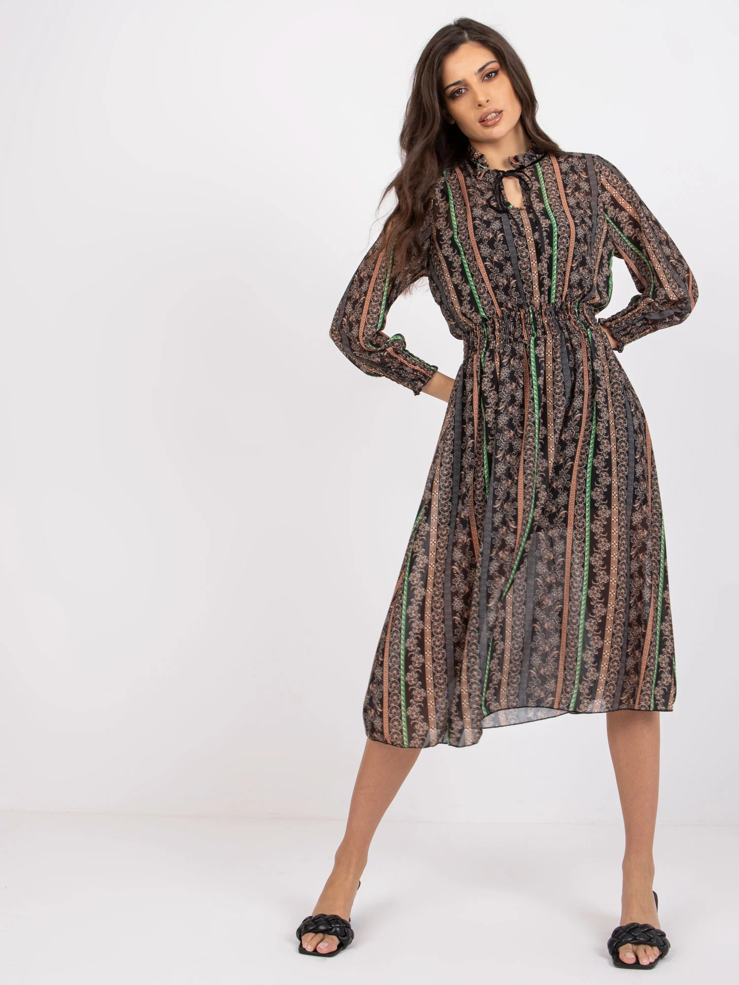Rochie Dama Maxi, Rochie dreapta, ITALY MODA, Bej Eleganta Office - Image 5