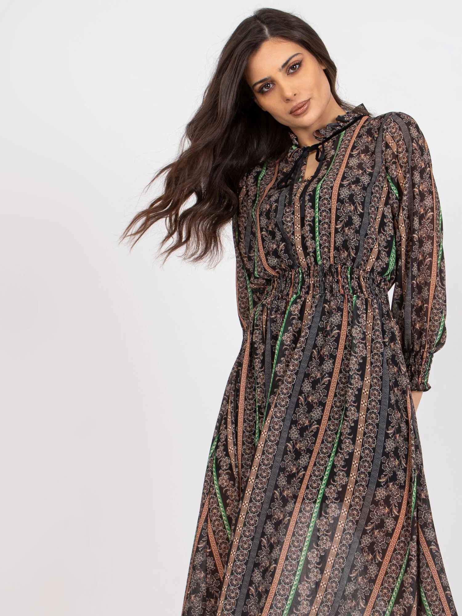 Rochie Dama Maxi, Rochie dreapta, ITALY MODA, Bej Eleganta Office - Image 4