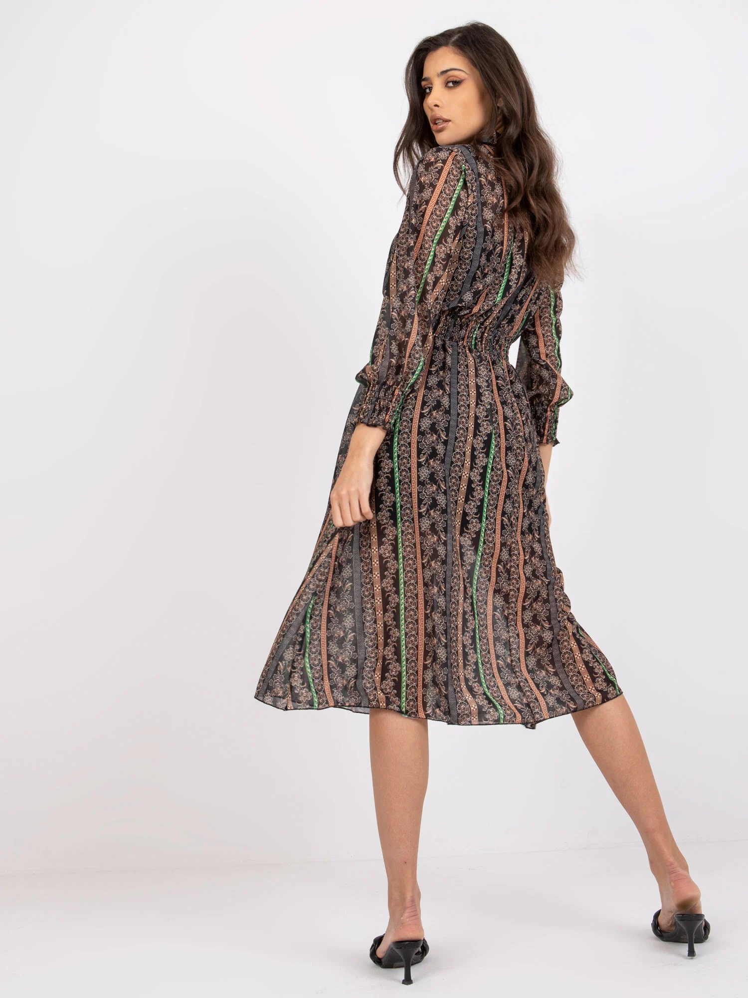 Rochie Dama Maxi, Rochie dreapta, ITALY MODA, Bej Eleganta Office - Image 3