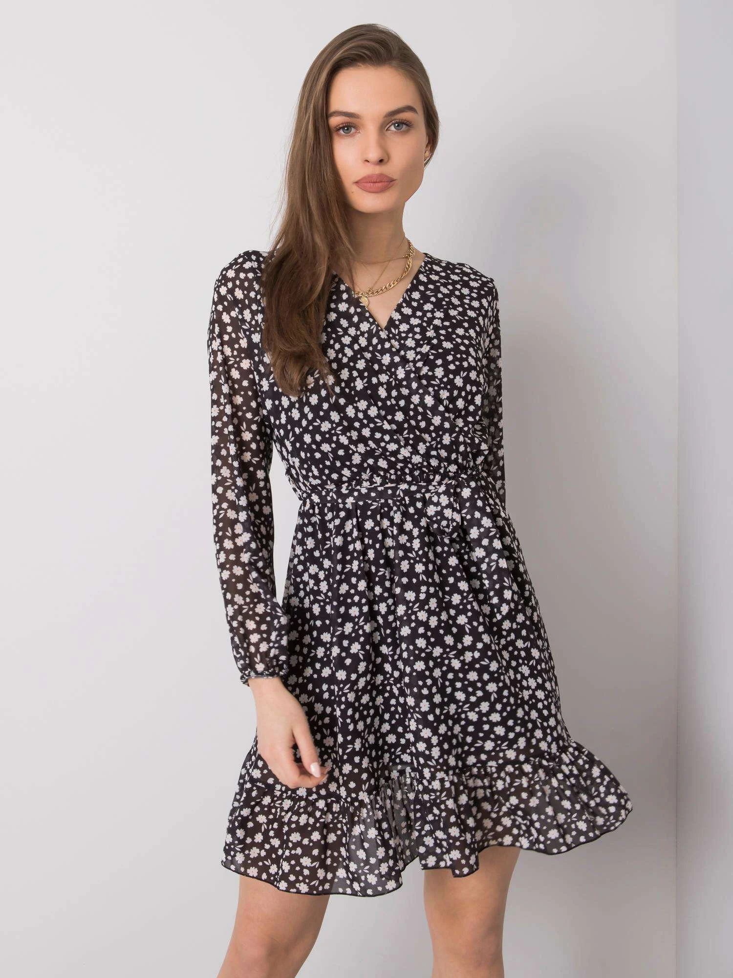 Rochie Dama Mini, Floral, Och Bella, Alb Eleganta Office - Image 5