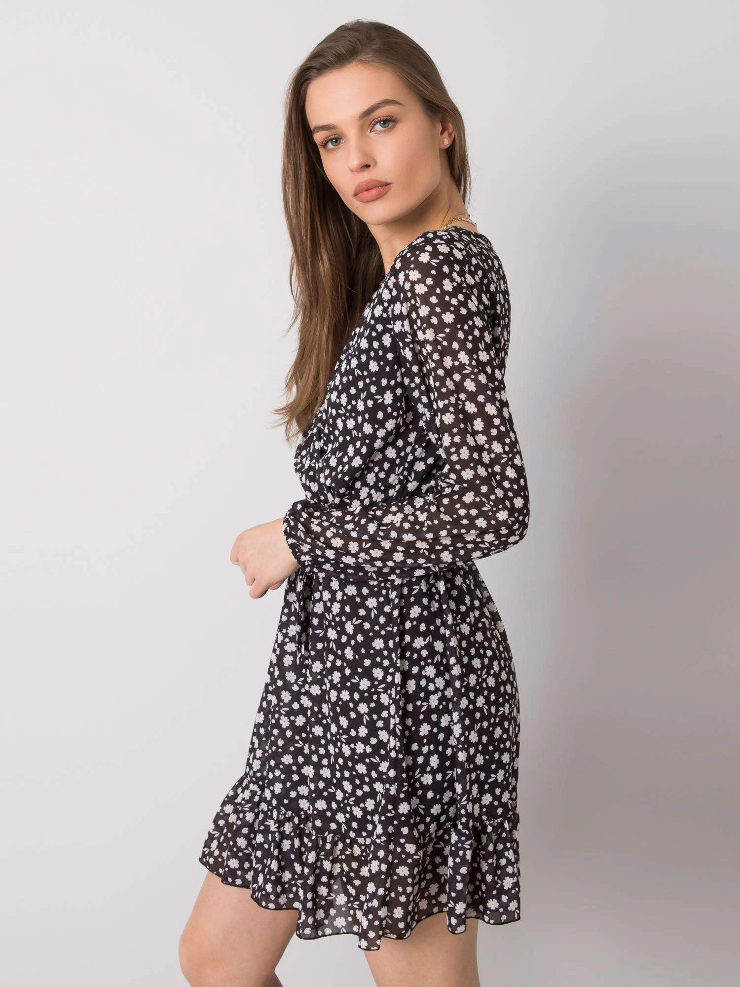Rochie Dama Mini, Floral, Och Bella, Alb Eleganta Office - Image 4