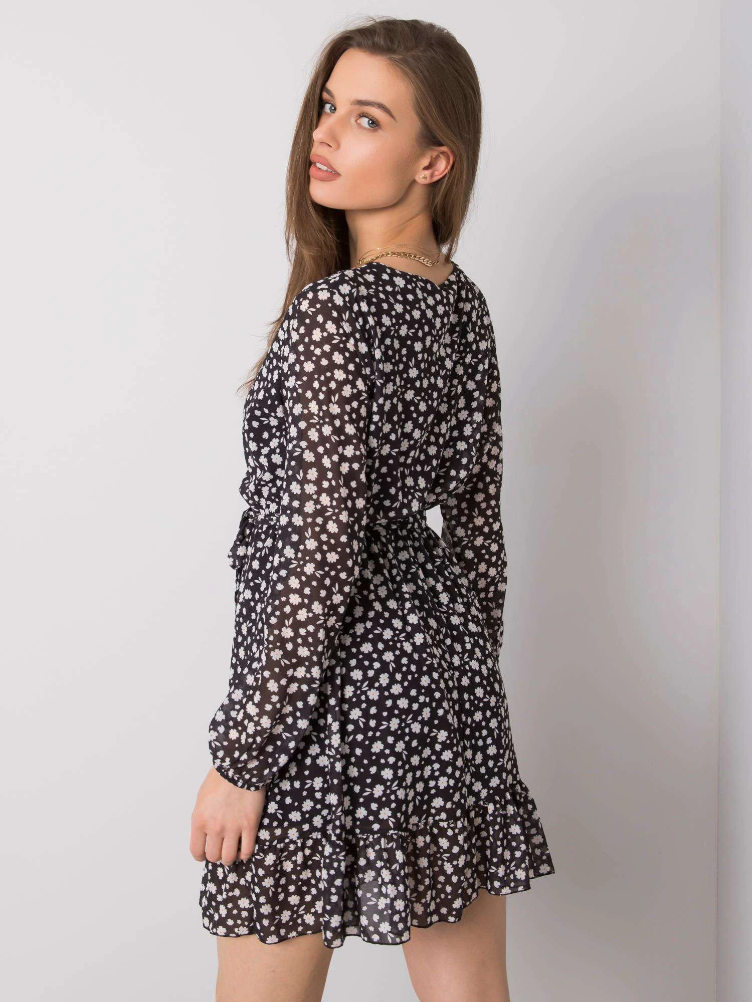 Rochie Dama Mini, Floral, Och Bella, Alb Eleganta Office - Image 2