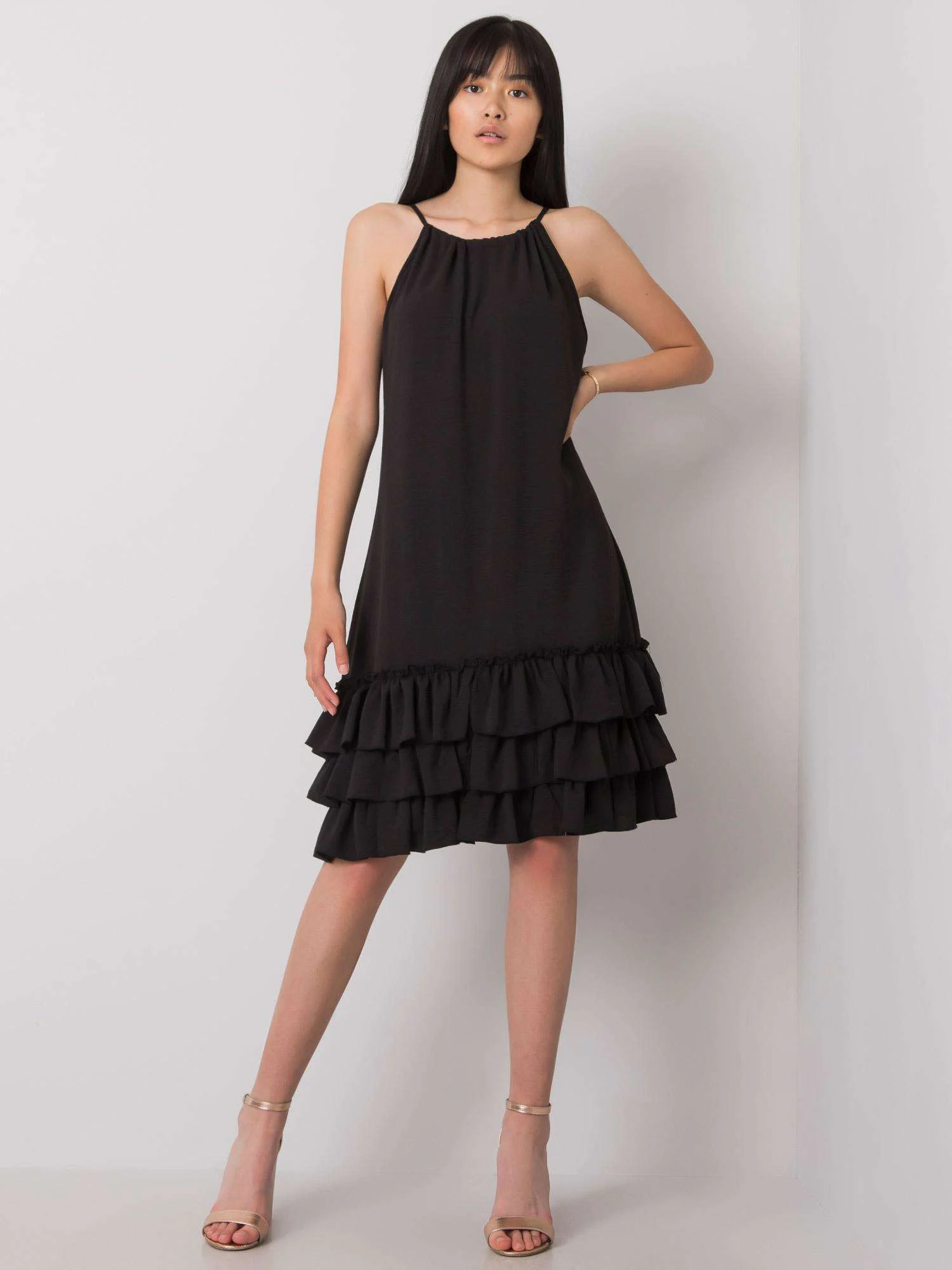 Rochie Dama Mini, Decolteu rotund, RUE PARIS, Negru de Ocazie Nunta - imagine 2