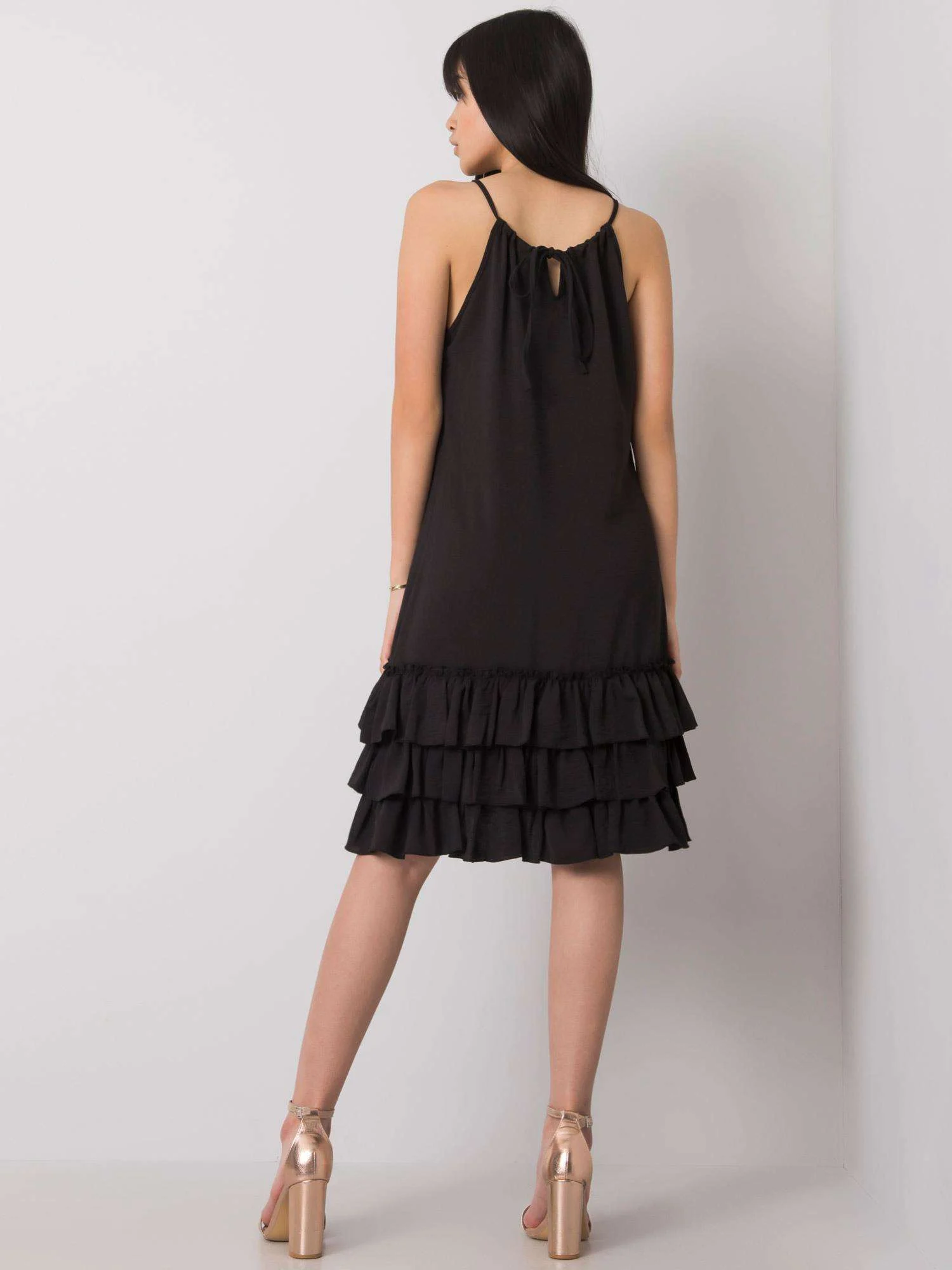 Rochie Dama Mini, Decolteu rotund, RUE PARIS, Negru de Ocazie Nunta - imagine 4