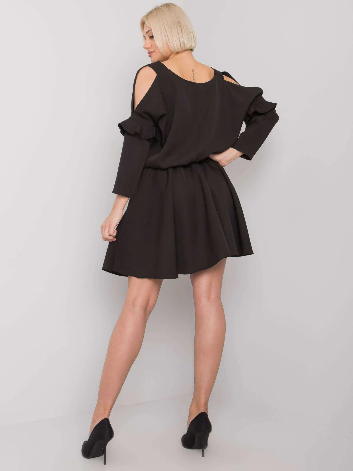Rochie Dama Mini, Rochie dreapta, RUE PARIS, Negru Eleganta Office - imagine 5