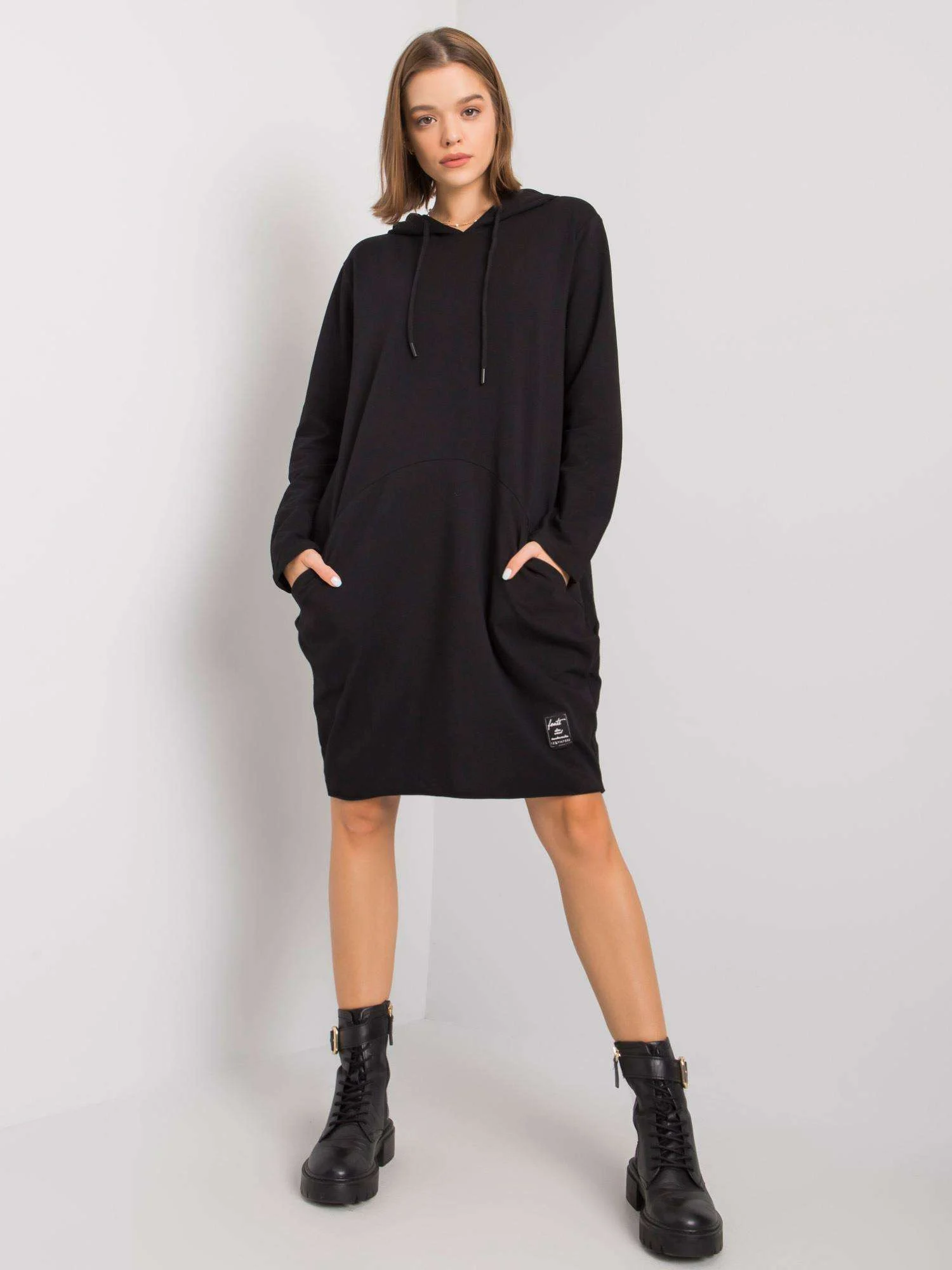 Rochie Dama Mini, Decolteu rotund, RELEVANCE, Negru Eleganta Office - imagine 4
