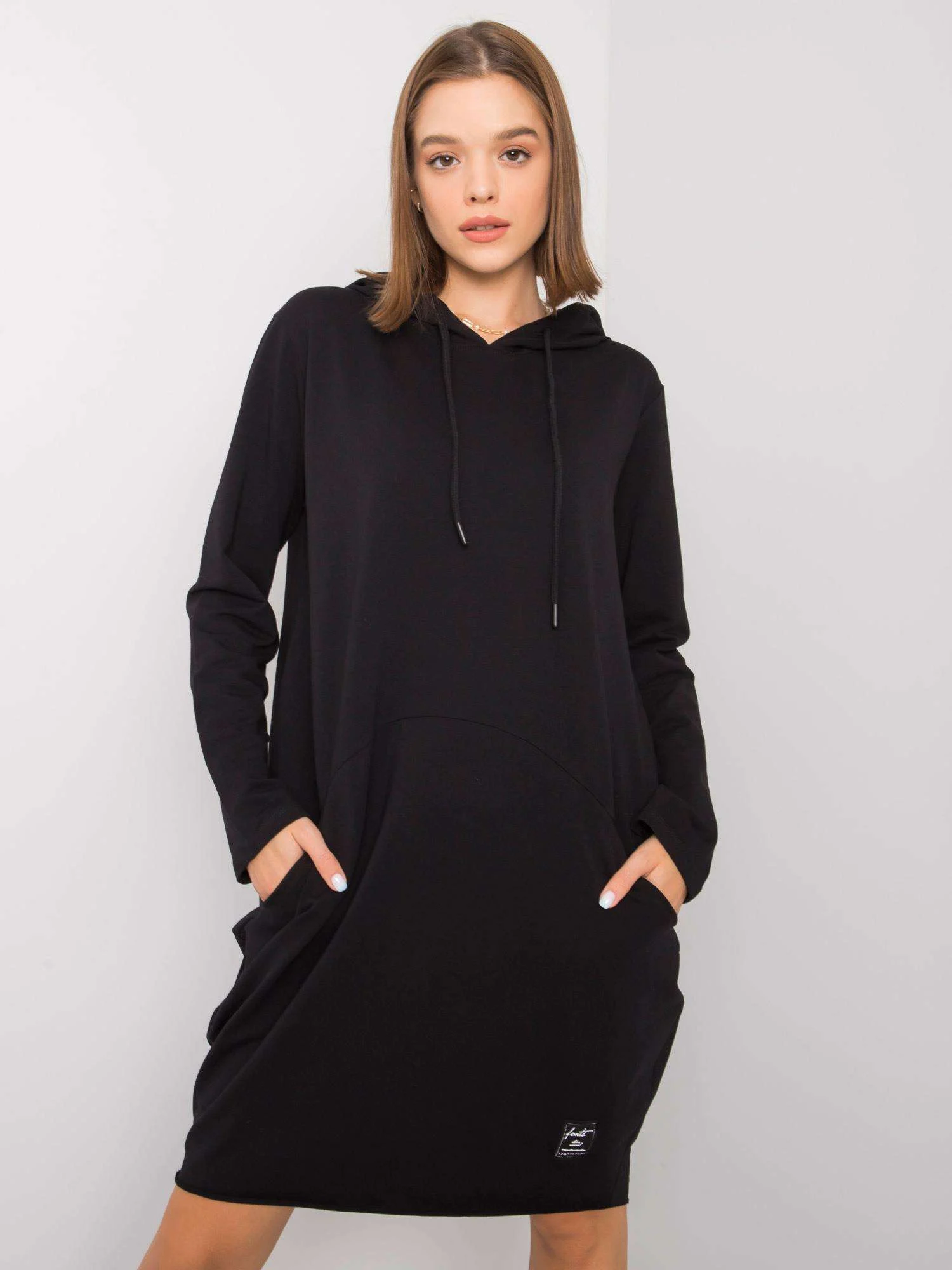 Rochie Dama Mini, Decolteu rotund, RELEVANCE, Negru Eleganta Office - imagine 2