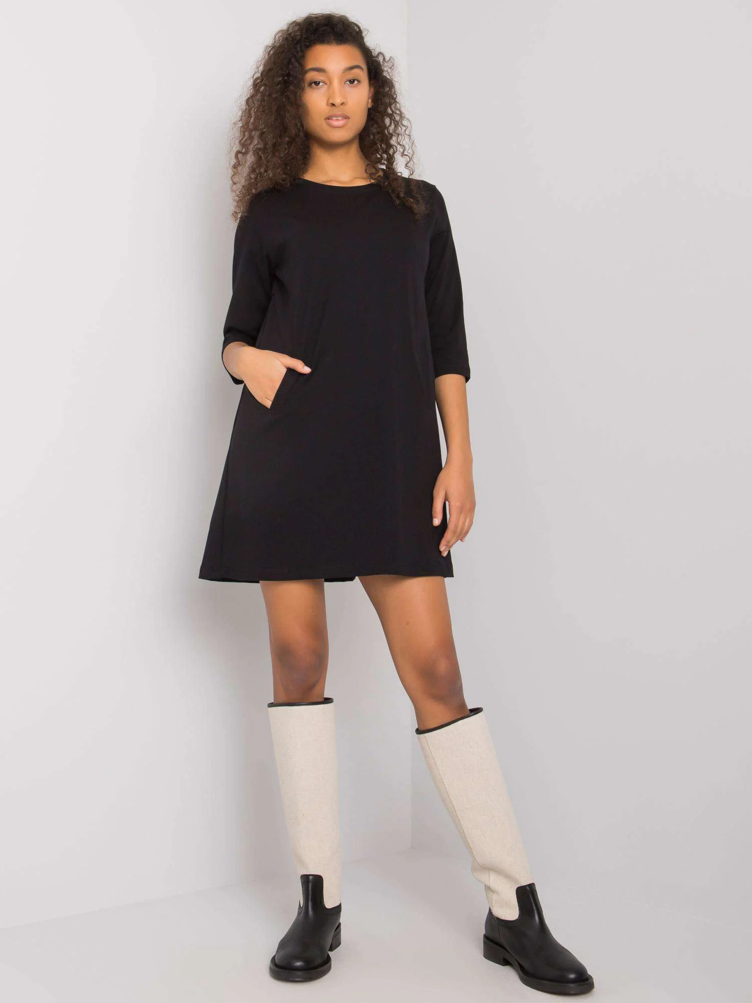 Rochie Dama Mini, Lejera, RUE PARIS, Negru Eleganta Office - Image 2
