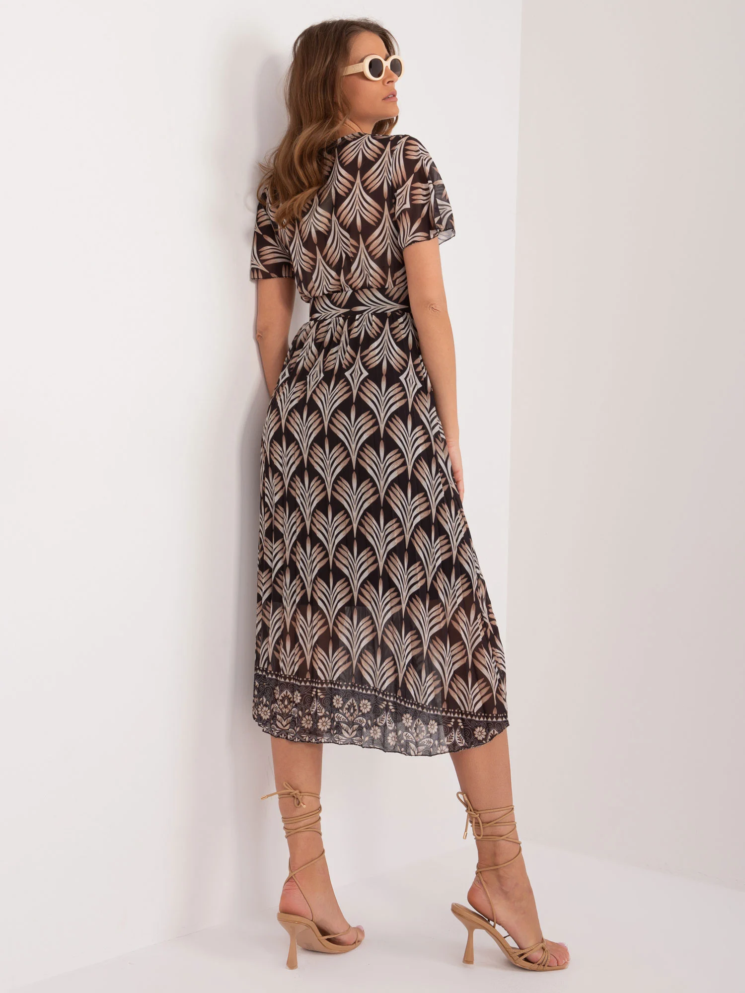 Rochie Dama Midi, Rochie dreapta, ITALY MODA, Bej - Image 3