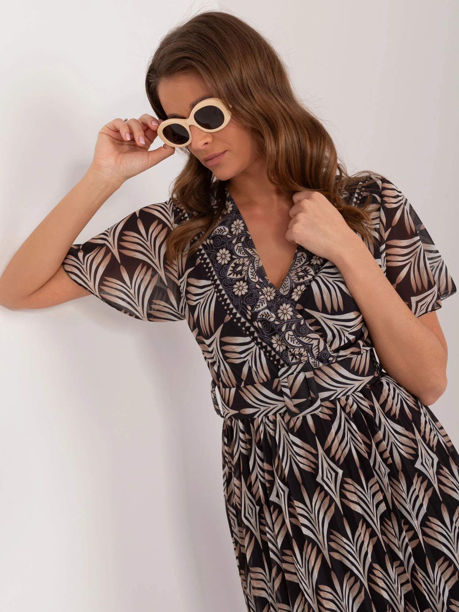 Rochie Dama Midi, Rochie dreapta, ITALY MODA, Bej - Image 2