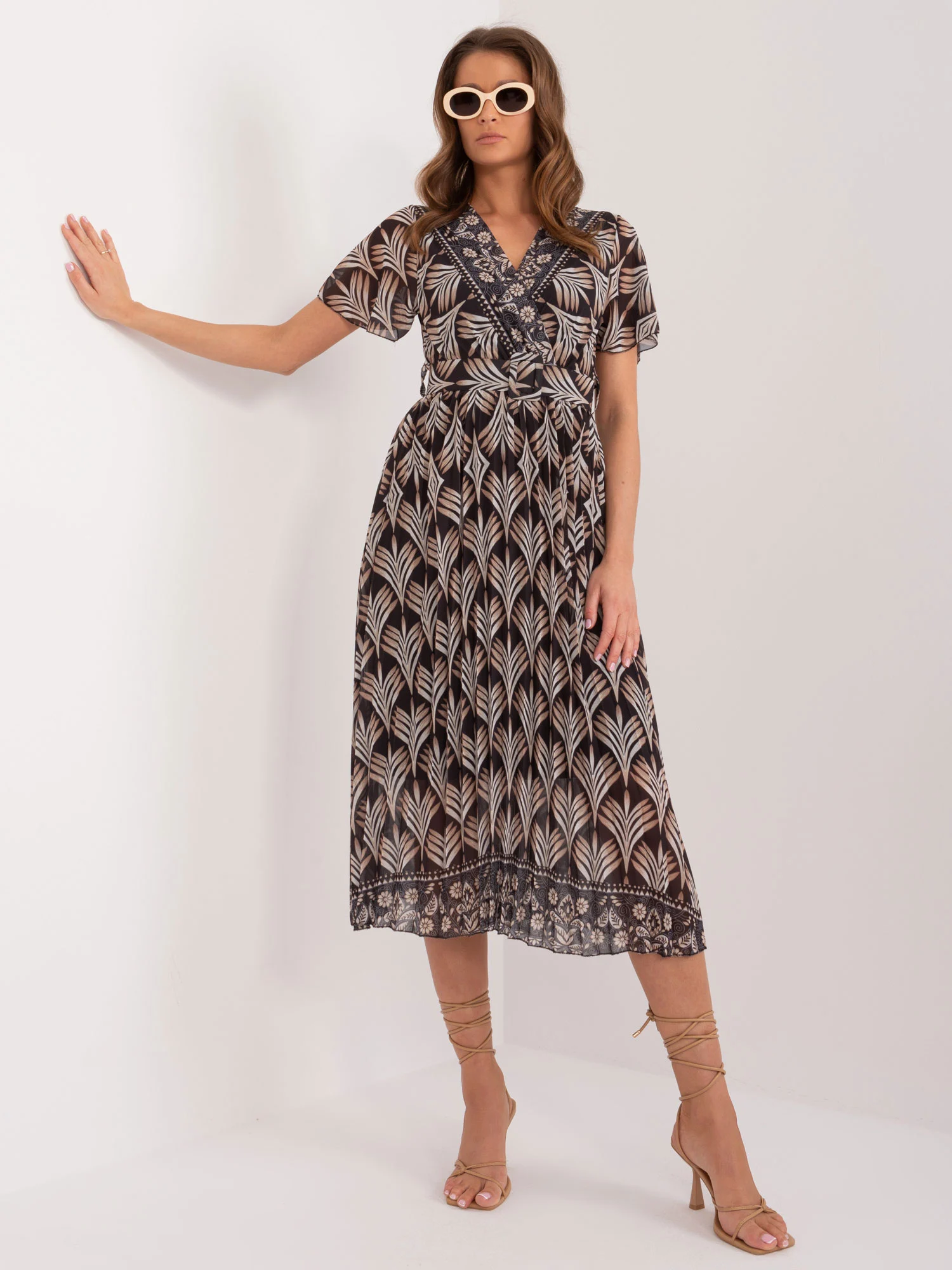 Rochie Dama Midi, Rochie dreapta, ITALY MODA, Bej - Image 5