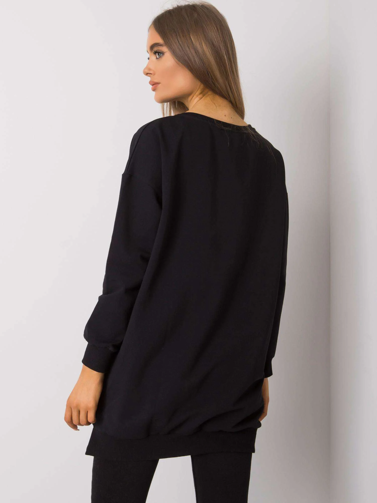Tunica Dama Maxi, Imprimat, RUE PARIS, Negru - imagine 4