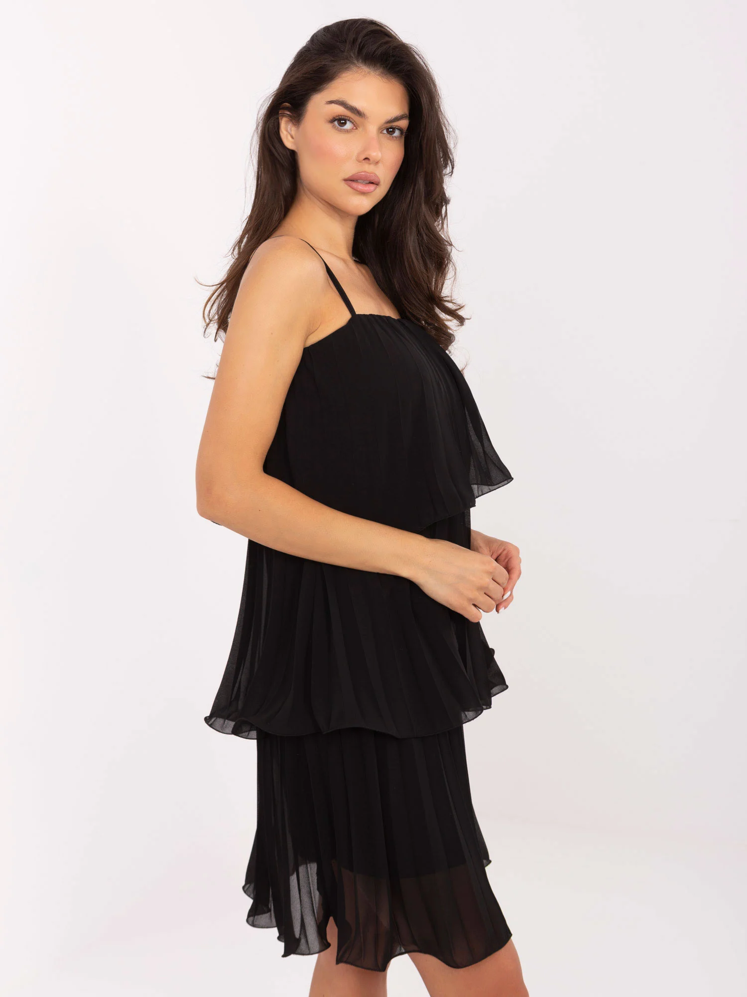 Rochie Dama Deasupra genunchiului, Croiala dreapta, Och Bella, Negru de Sarbatori - imagine 2