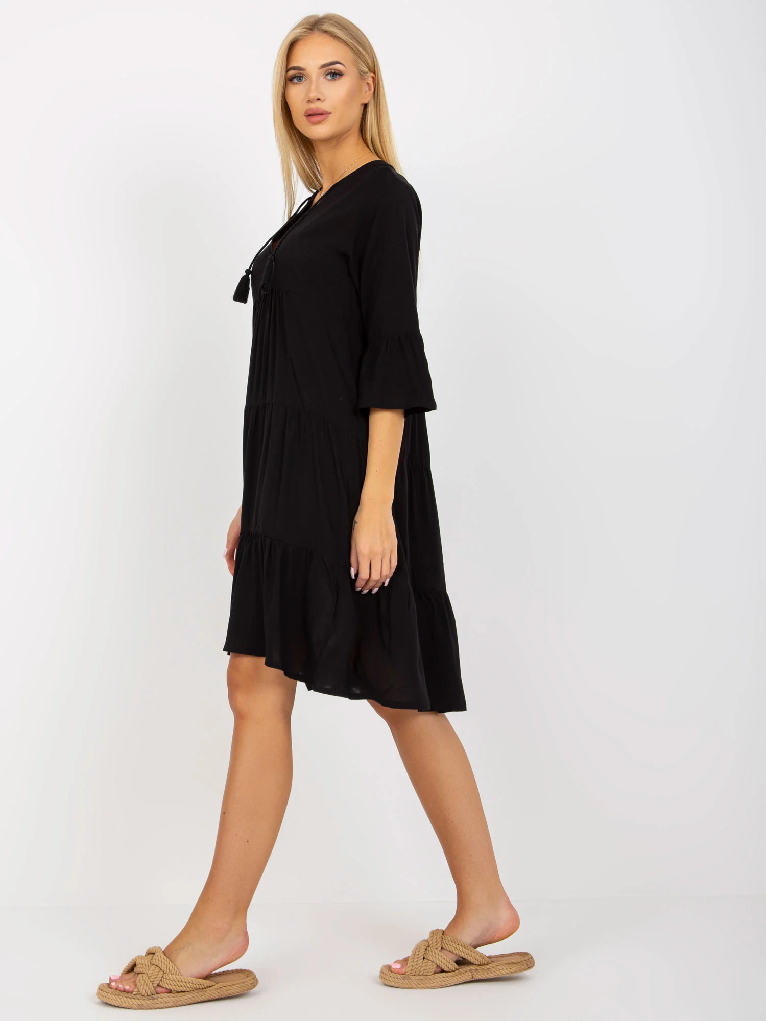 Rochie Dama Maneca 3/4, Oversize, EIGHT 2 NINE, Negru Eleganta Office - Image 6