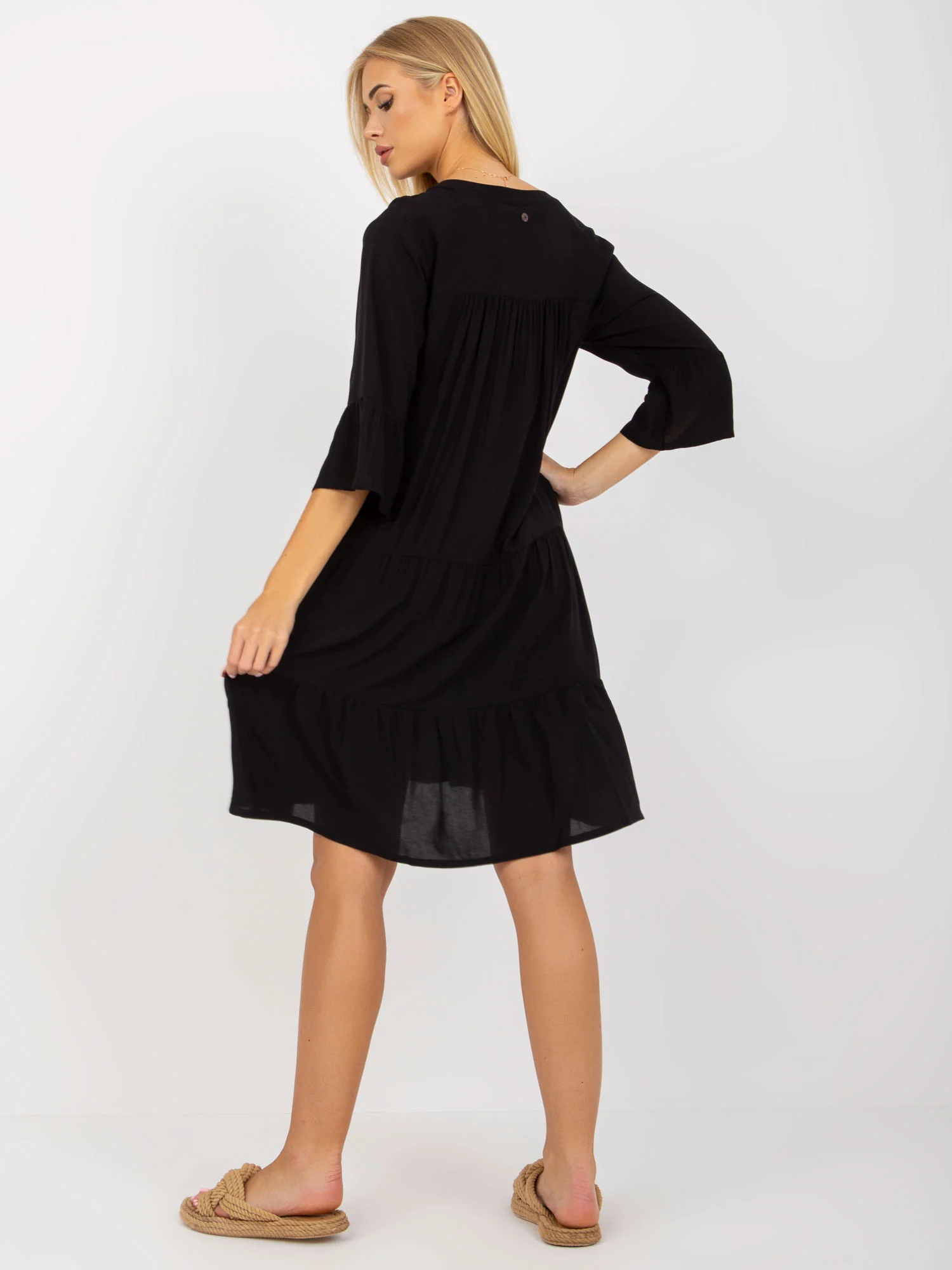 Rochie Dama Maneca 3/4, Oversize, EIGHT 2 NINE, Negru Eleganta Office - Image 3