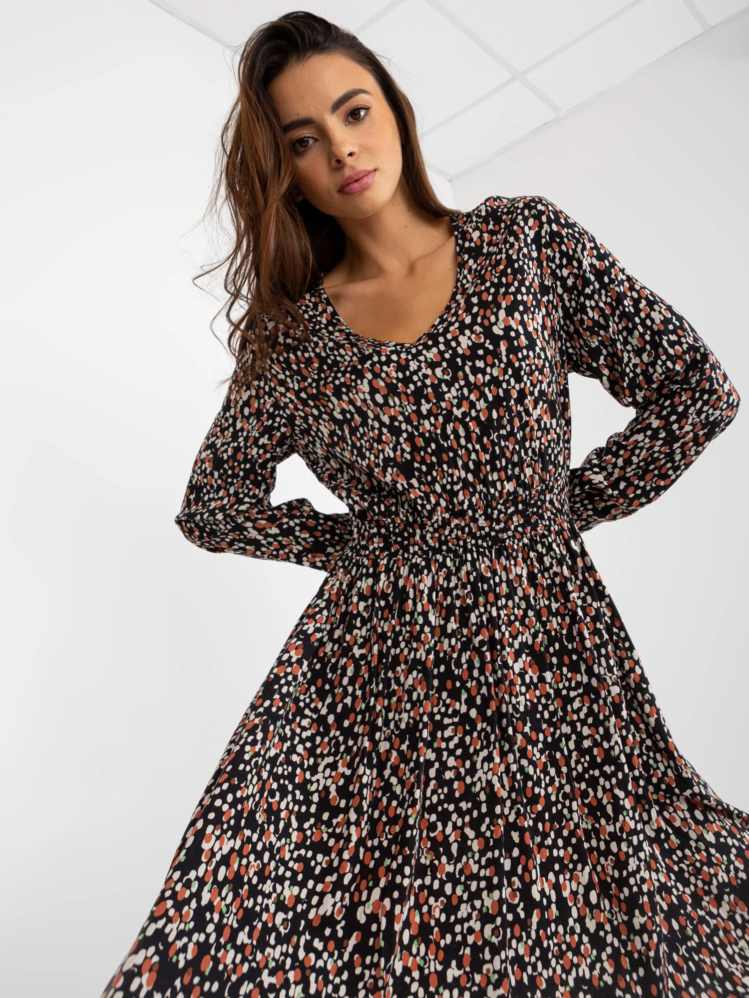 Rochie Dama Maxi, Lejera, Fresh Made, Bej Eleganta Office - Image 6