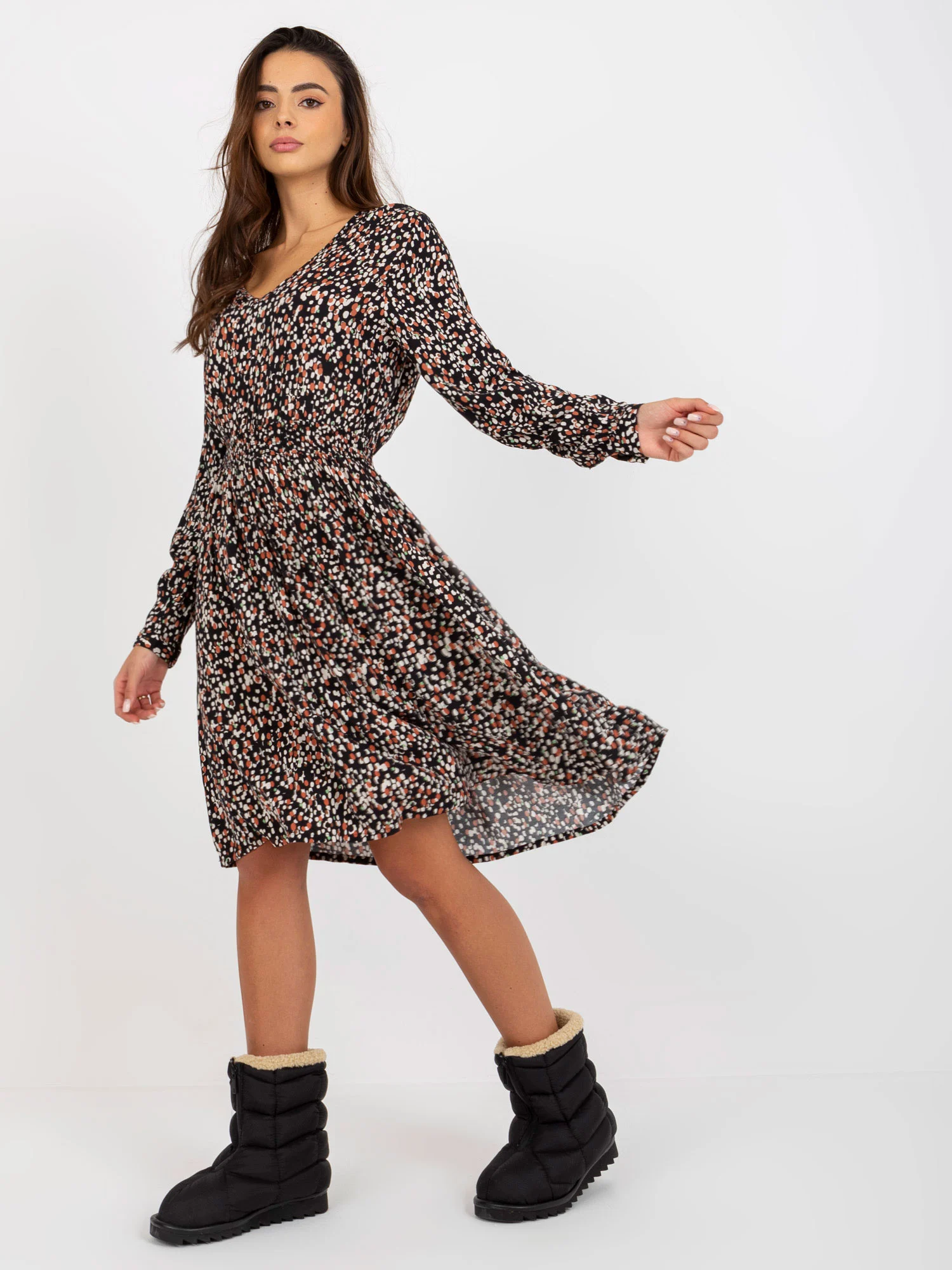 Rochie Dama Maxi, Lejera, Fresh Made, Bej Eleganta Office - Image 4