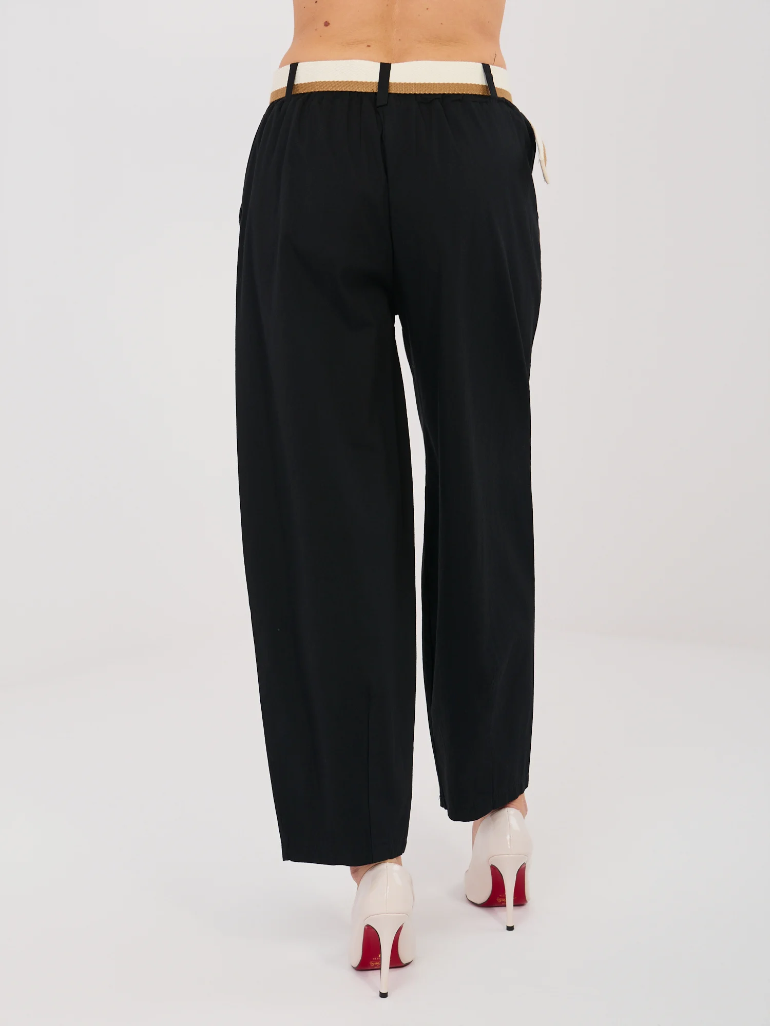 Pantaloni Dama 7/8, Conica, ITALY MODA, Negru Casual - imagine 6
