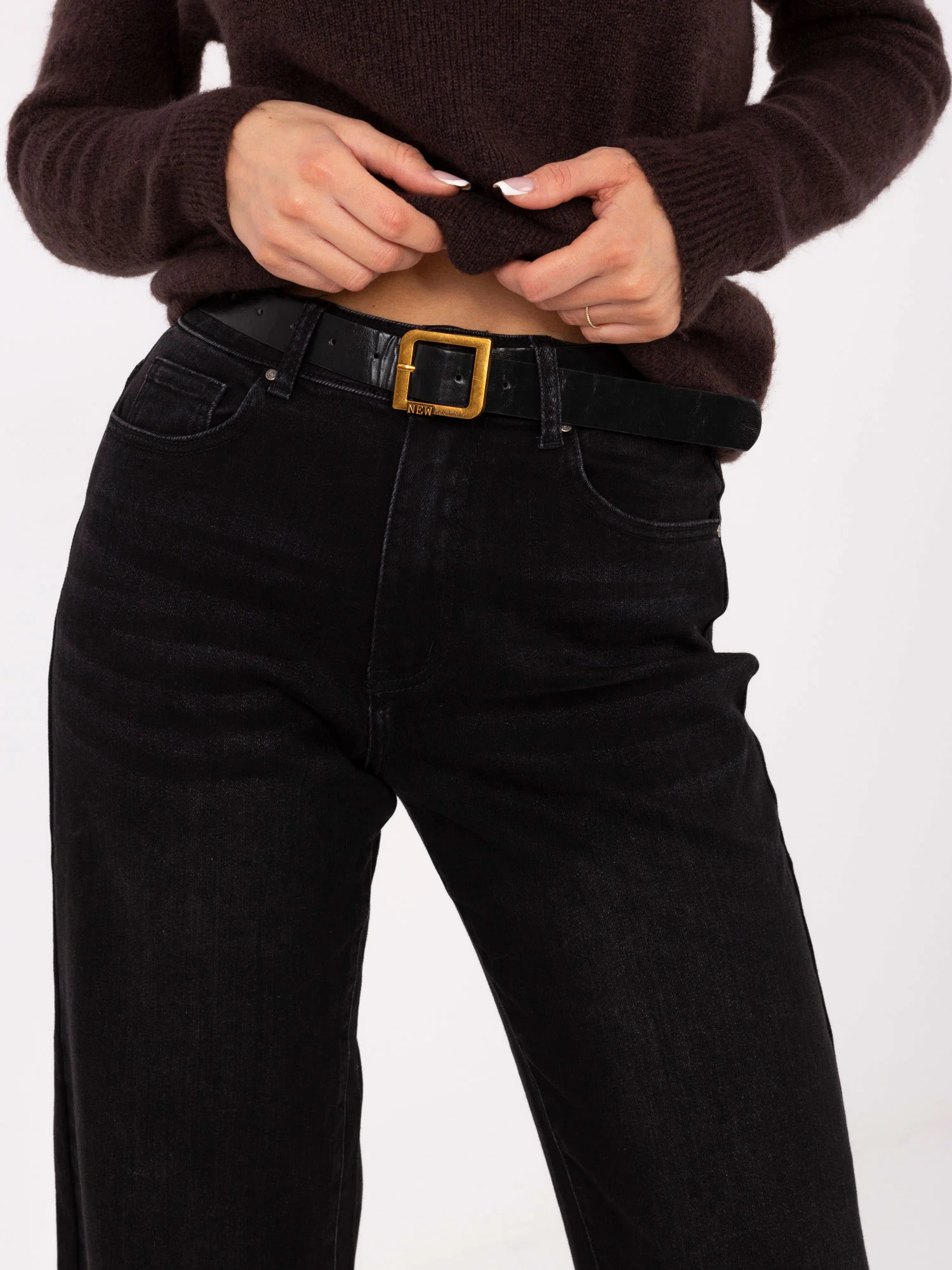 Blugi Dama Conica, Guler inalt, Redseventy, Negru Casual - imagine 5