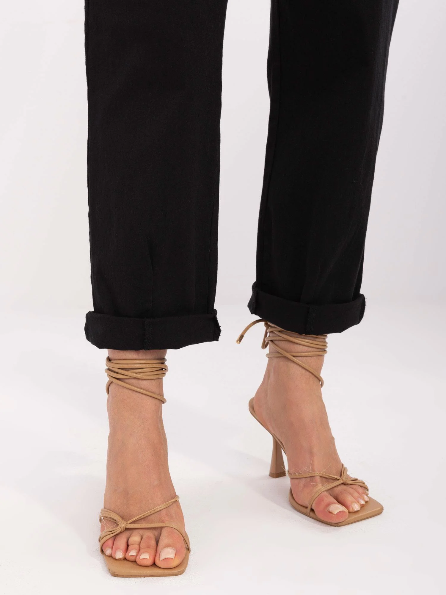Pantaloni Dama Dreapta, Guler inalt, ITALY MODA, Negru Eleganta Office - imagine 3