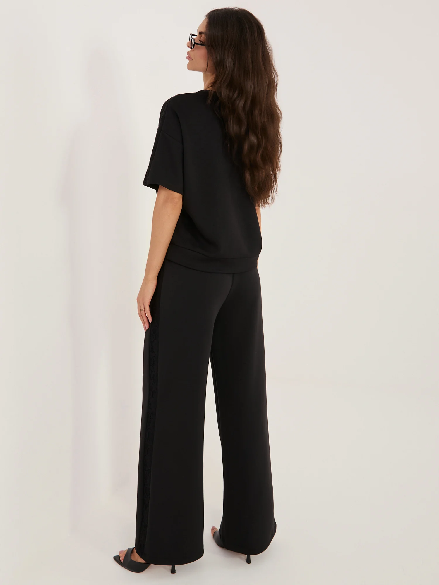 Pantaloni Dama Lunga, Larga, Maya, Negru Eleganta Office - imagine 2