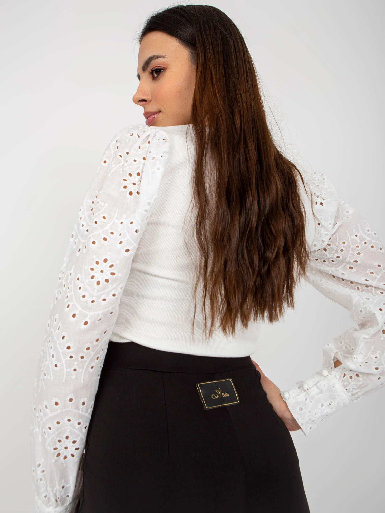 Pantaloni Dama Elegant, Guler inalt, Och Bella, Negru de Petrecere - imagine 3
