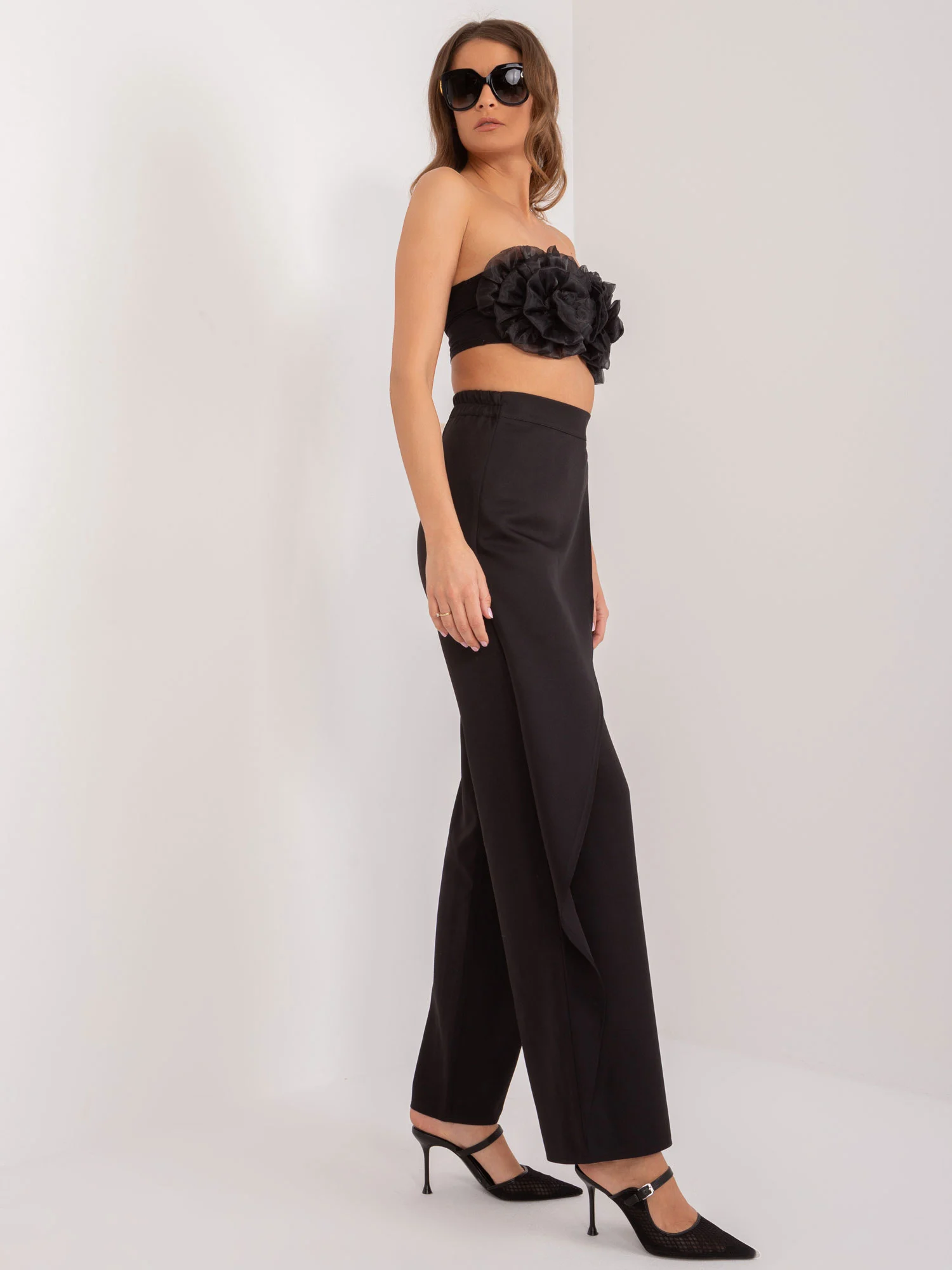 Pantaloni Dama Elegant, Guler inalt, LAKERTA, Negru Eleganta - imagine 3