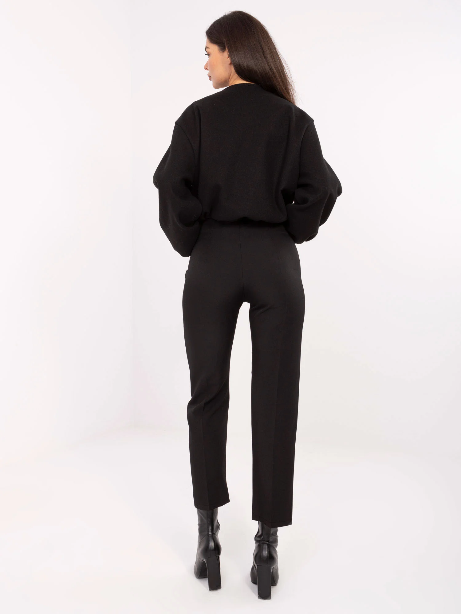 Pantaloni Dama Elegant, Guler inalt, RUE PARIS, Negru Eleganta Office - Image 5