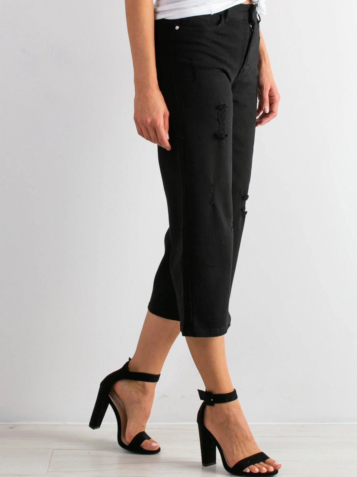 Blugi Dama 7/8, Larga, Hello Miss, Negru Casual - imagine 2