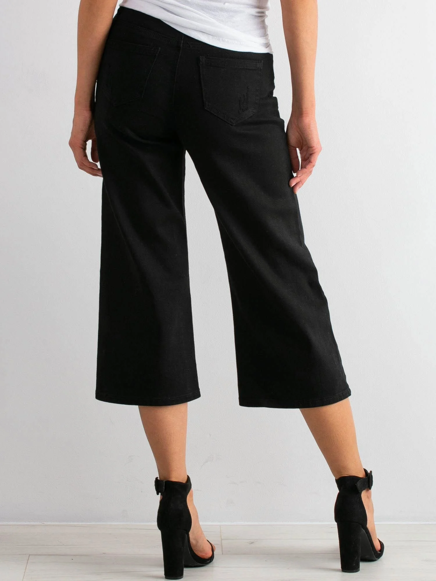 Blugi Dama 7/8, Larga, Hello Miss, Negru Casual - imagine 3