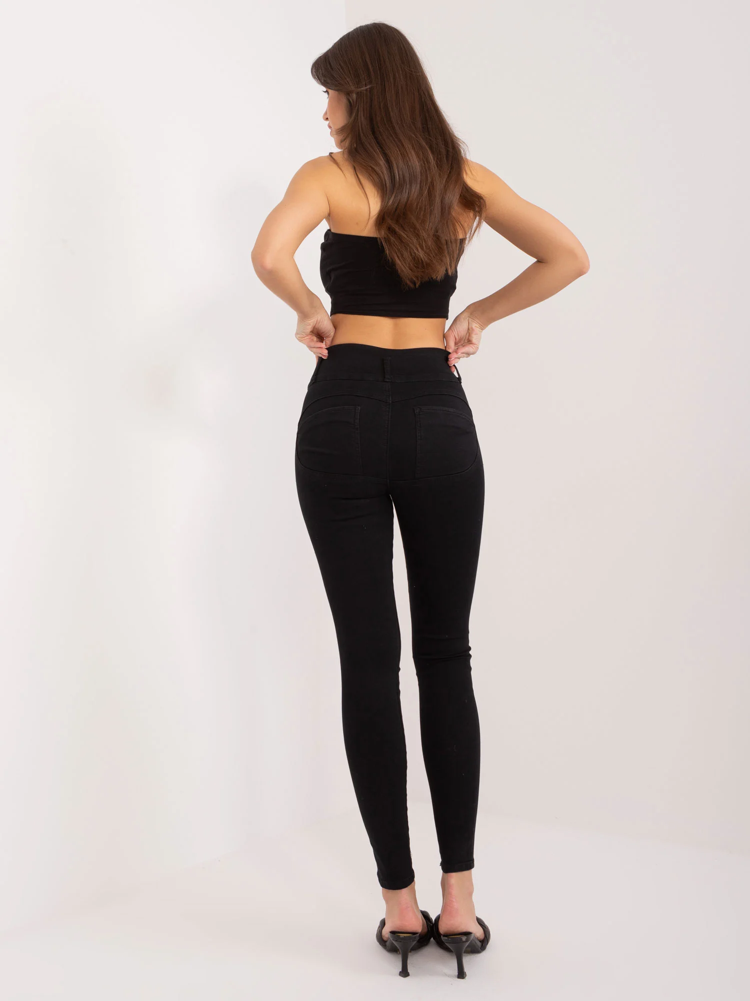 Blugi Dama Conica, Guler inalt, Only One Day Jack Berry, Negru Casual - imagine 4