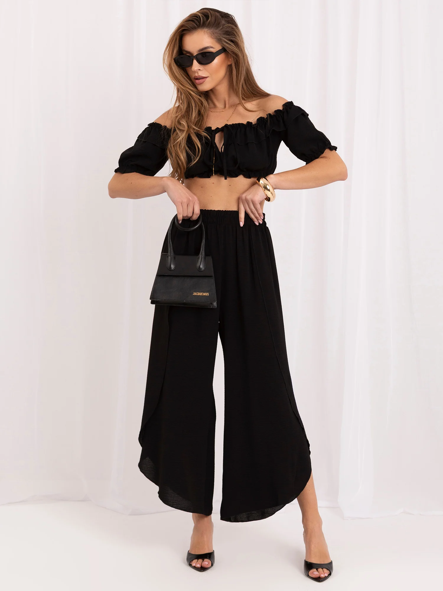 Pantaloni Dama 7/8, Cu slit, Miss kimery, Negru - imagine 4